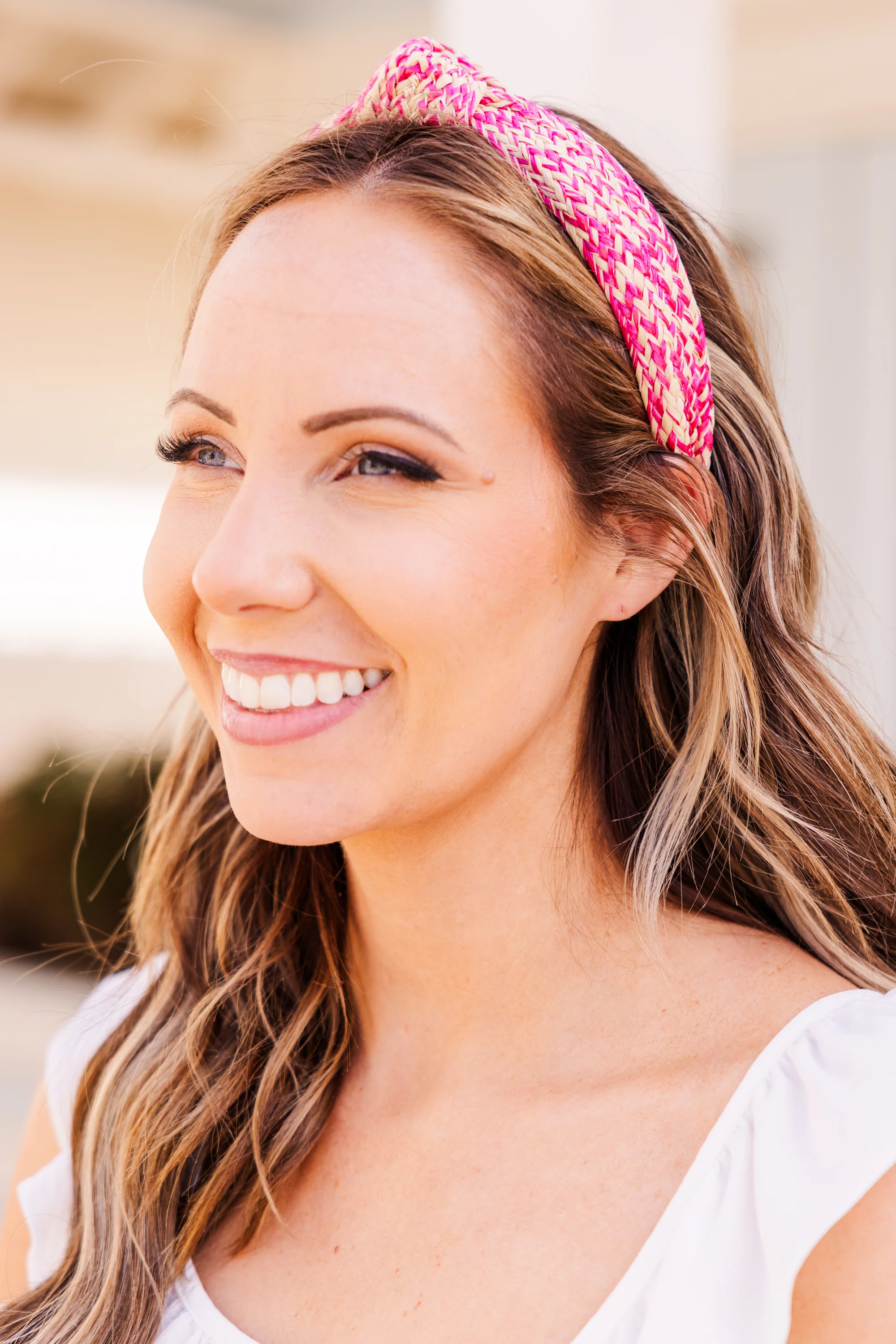 Don't Worry, Beach Happy Headband, Fuchsia - Giverhouse