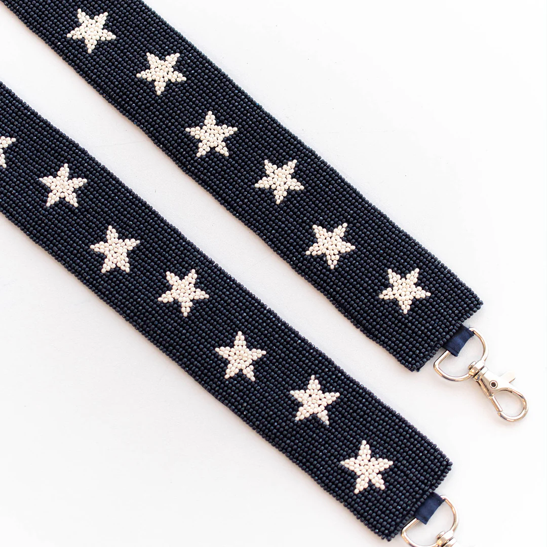Star Of The Team Beaded Purse Strap, Navy - Giverhouse