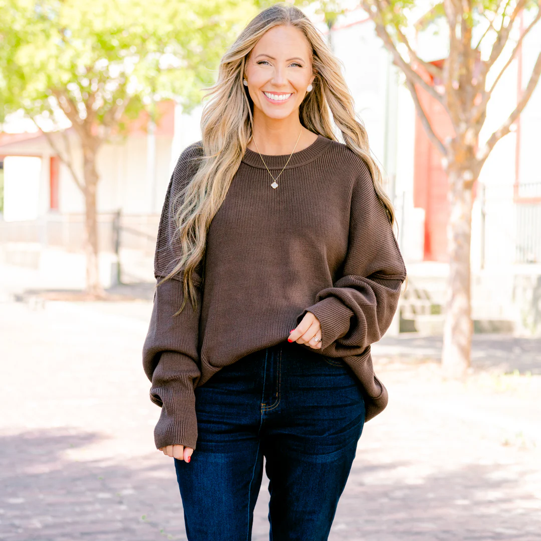 Magically Perfect Sweater, Mocha - Giverhouse