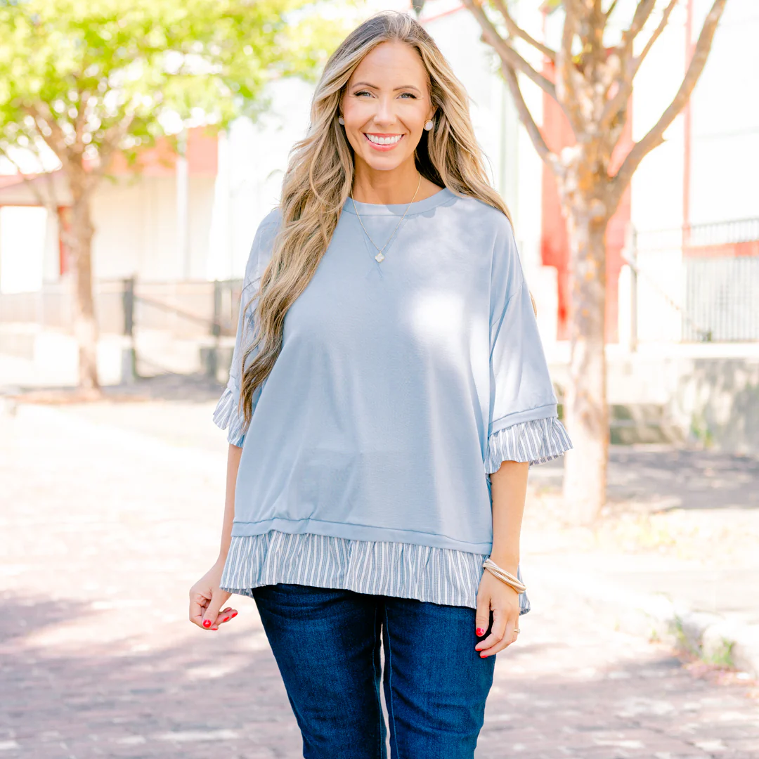 Letting It Be Top, Blue - Giverhouse