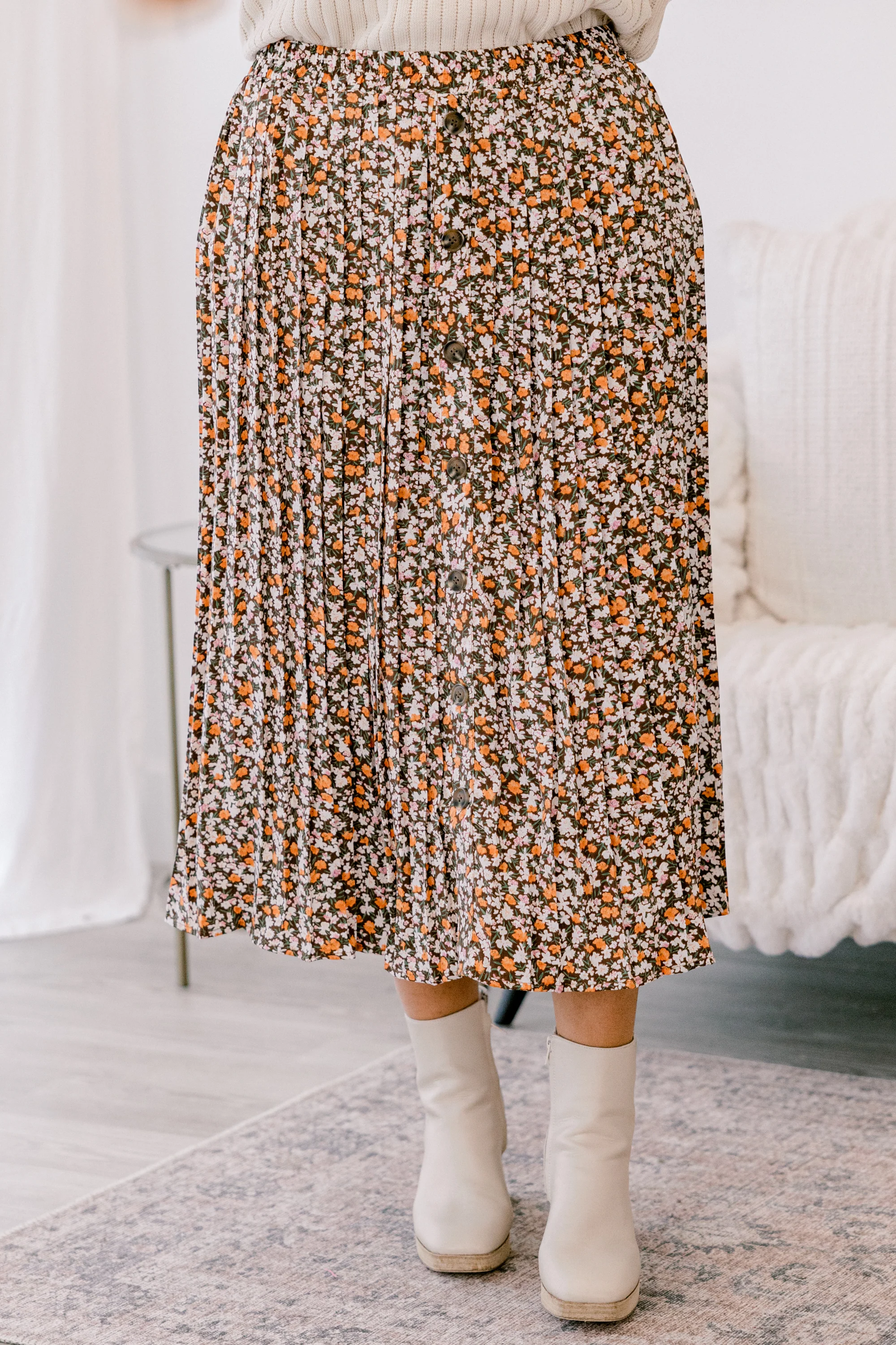 Never A Bad Day Skirt, Brown - Giverhouse