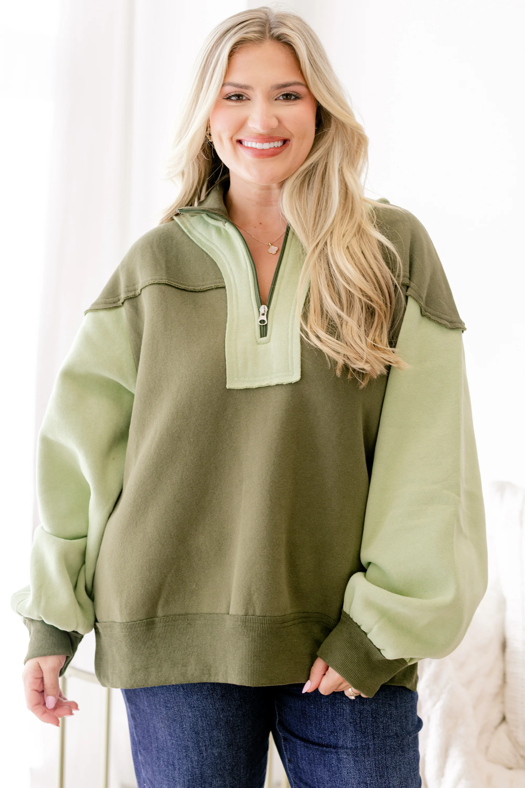 All We Want Pullover, Green - Giverhouse