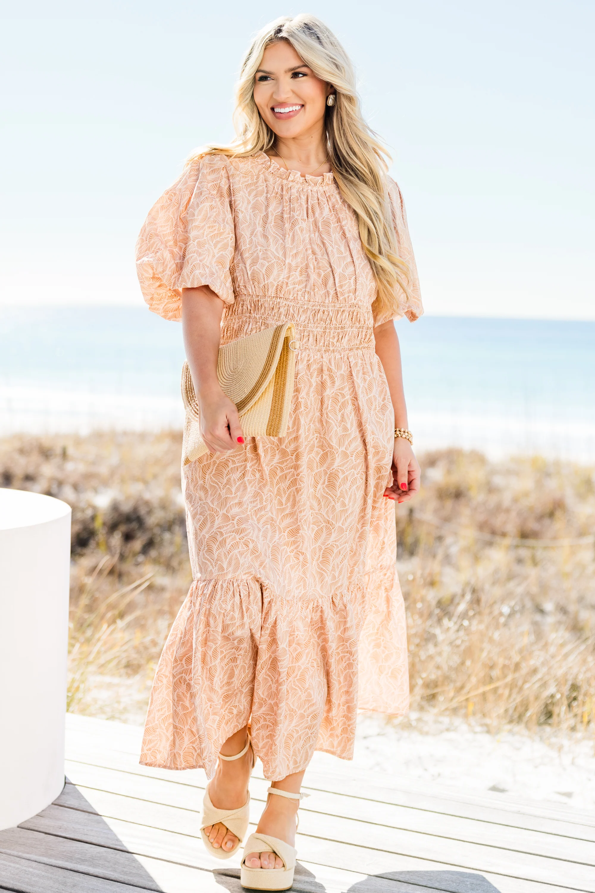 Sunlit Stroll Maxi Dress, Taupe - Giverhouse