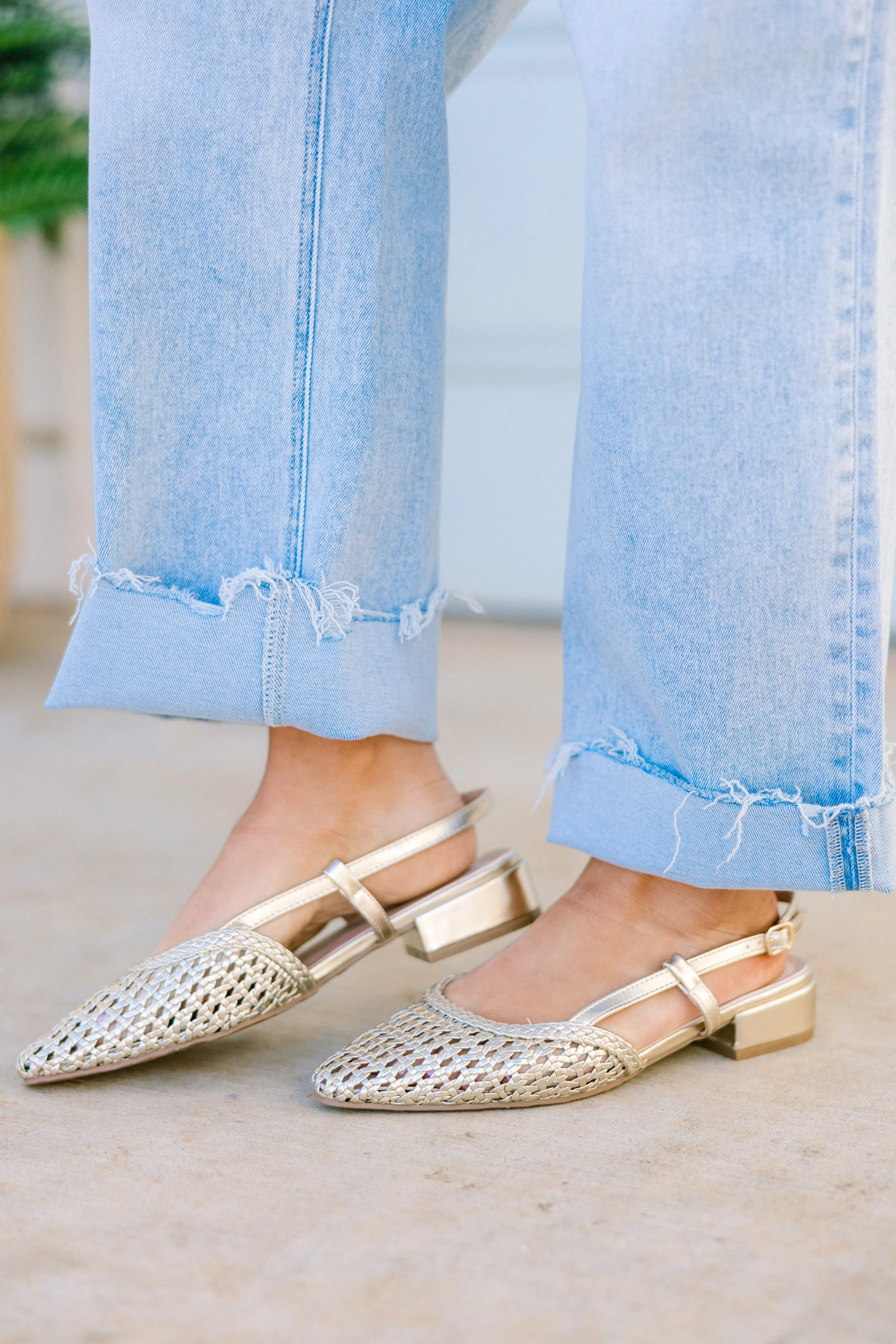 Stick To Your Word Flats, Gold - Giverhouse