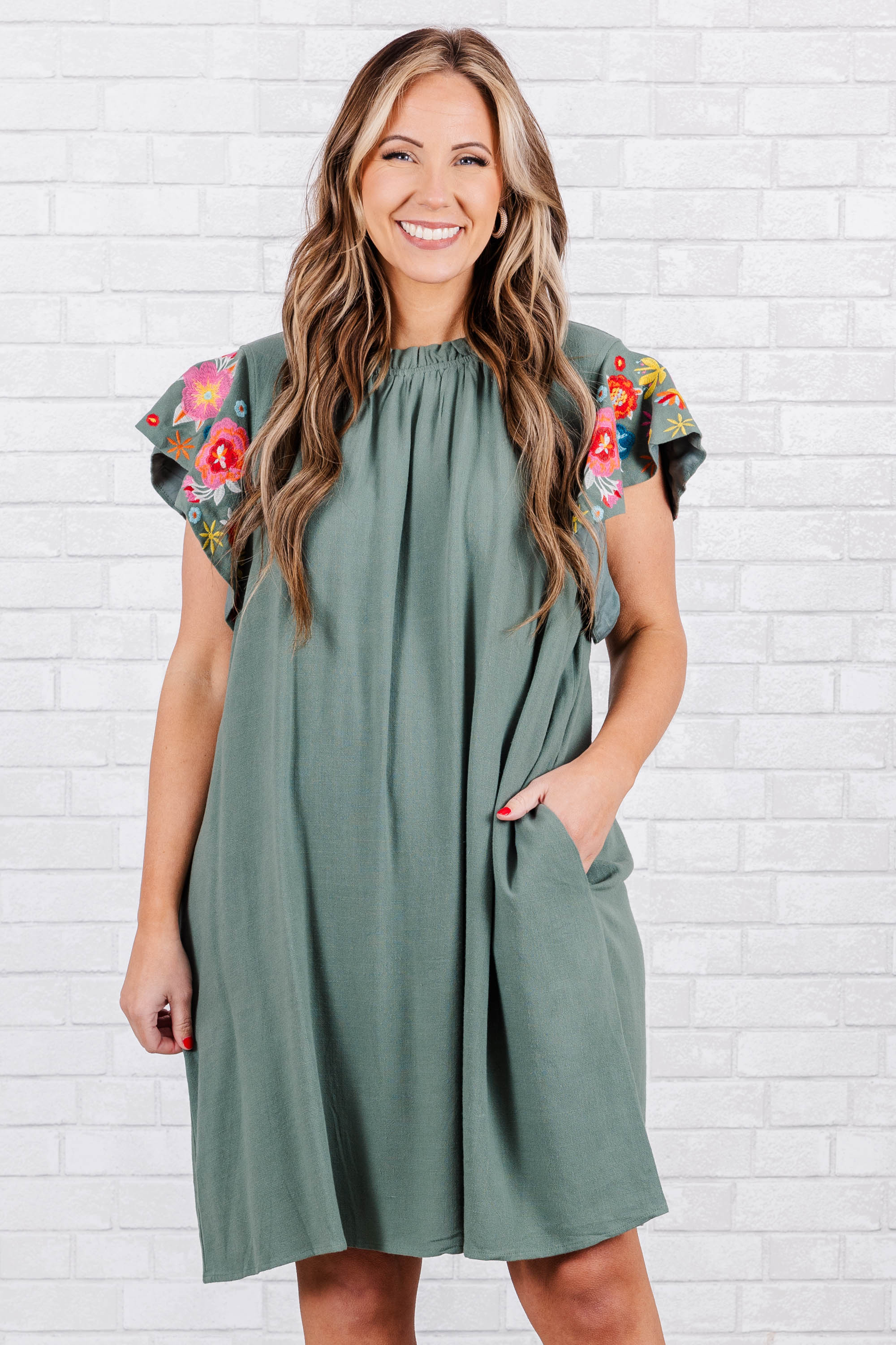 Radiant Glow Dress, Sage - Giverhouse