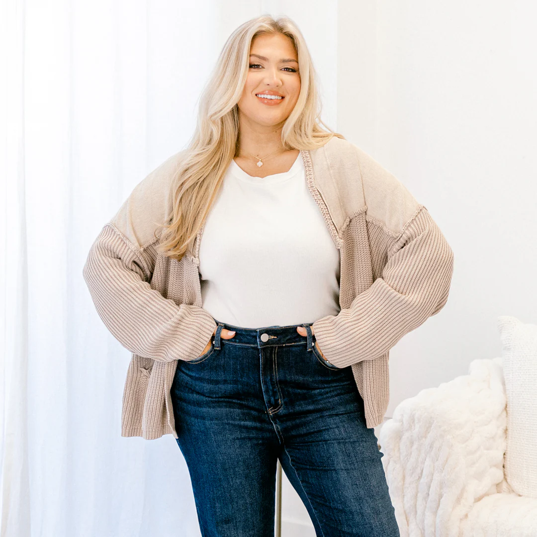 Times To Remember Cardigan, Stone - Giverhouse