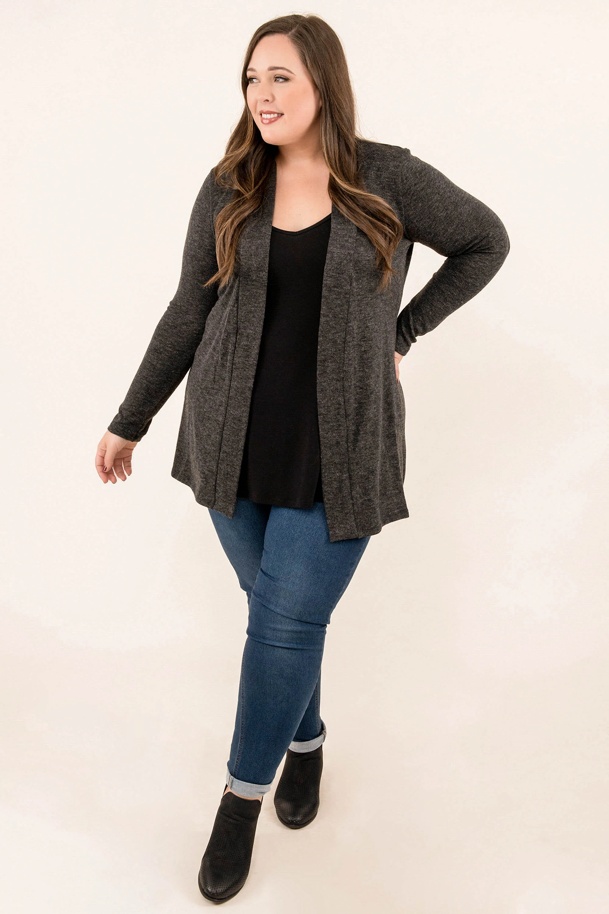 Waiting For This Moment Cardigan, Charcoal - Giverhouse