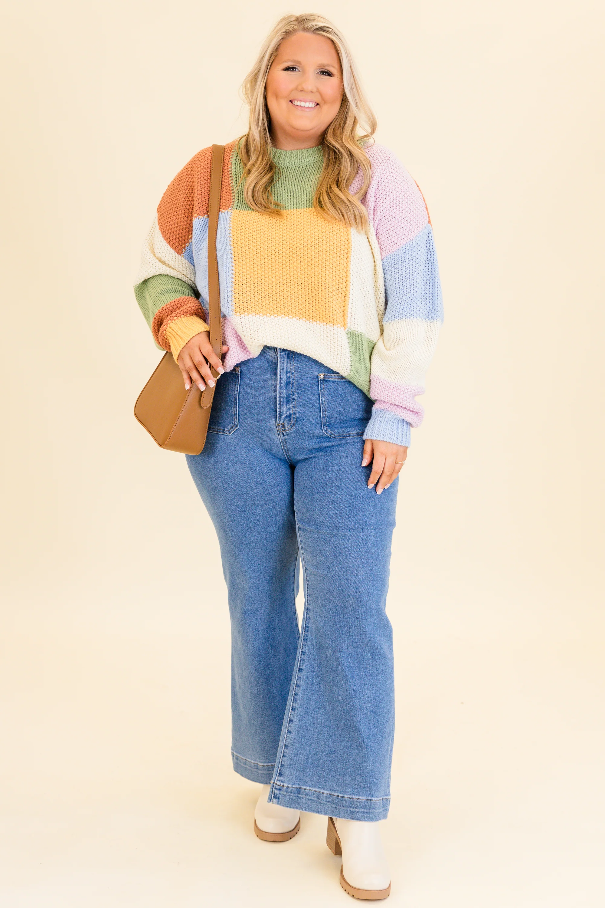 Block and Back Sweater, Multi - Giverhouse