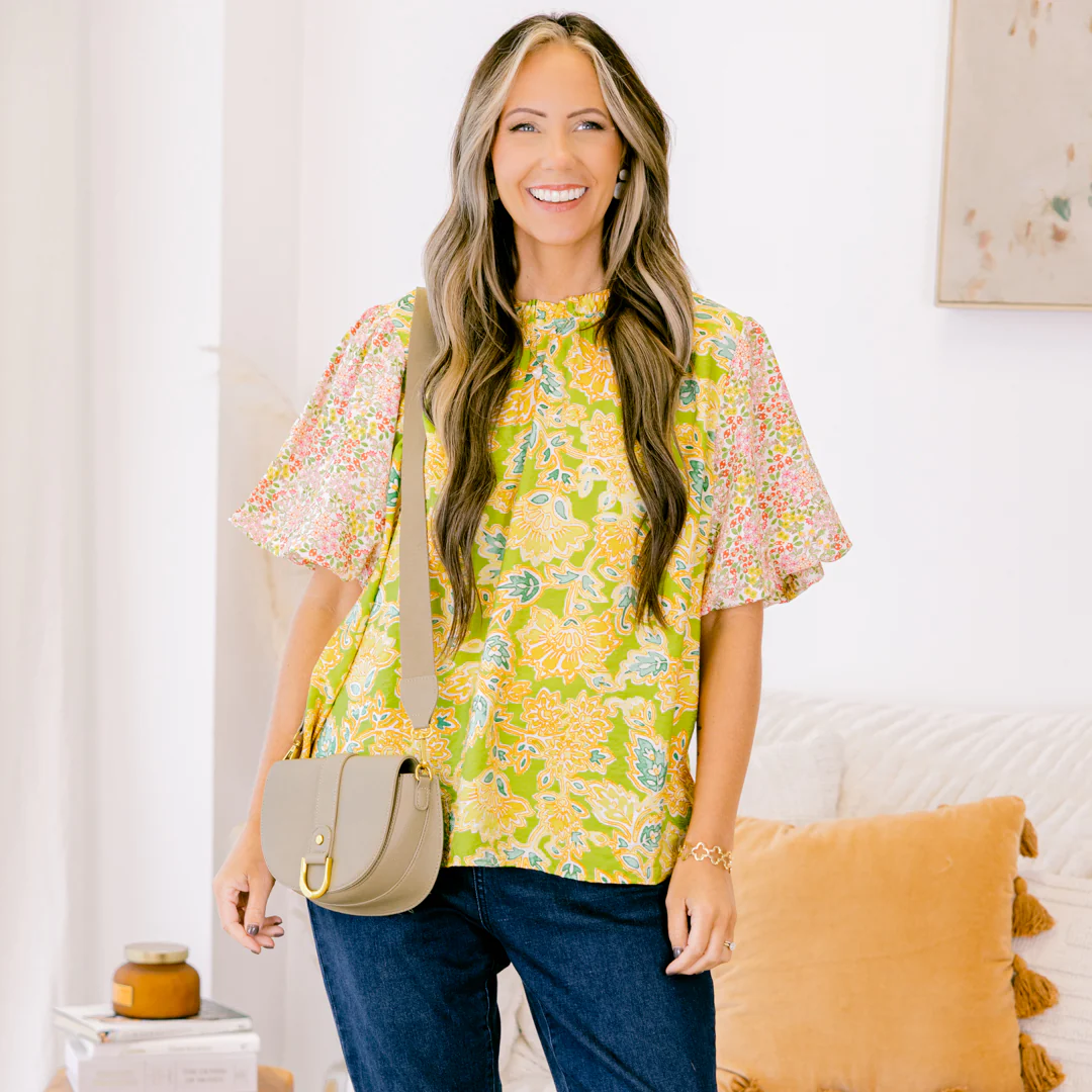 Lily Blossom Top, Green - Giverhouse