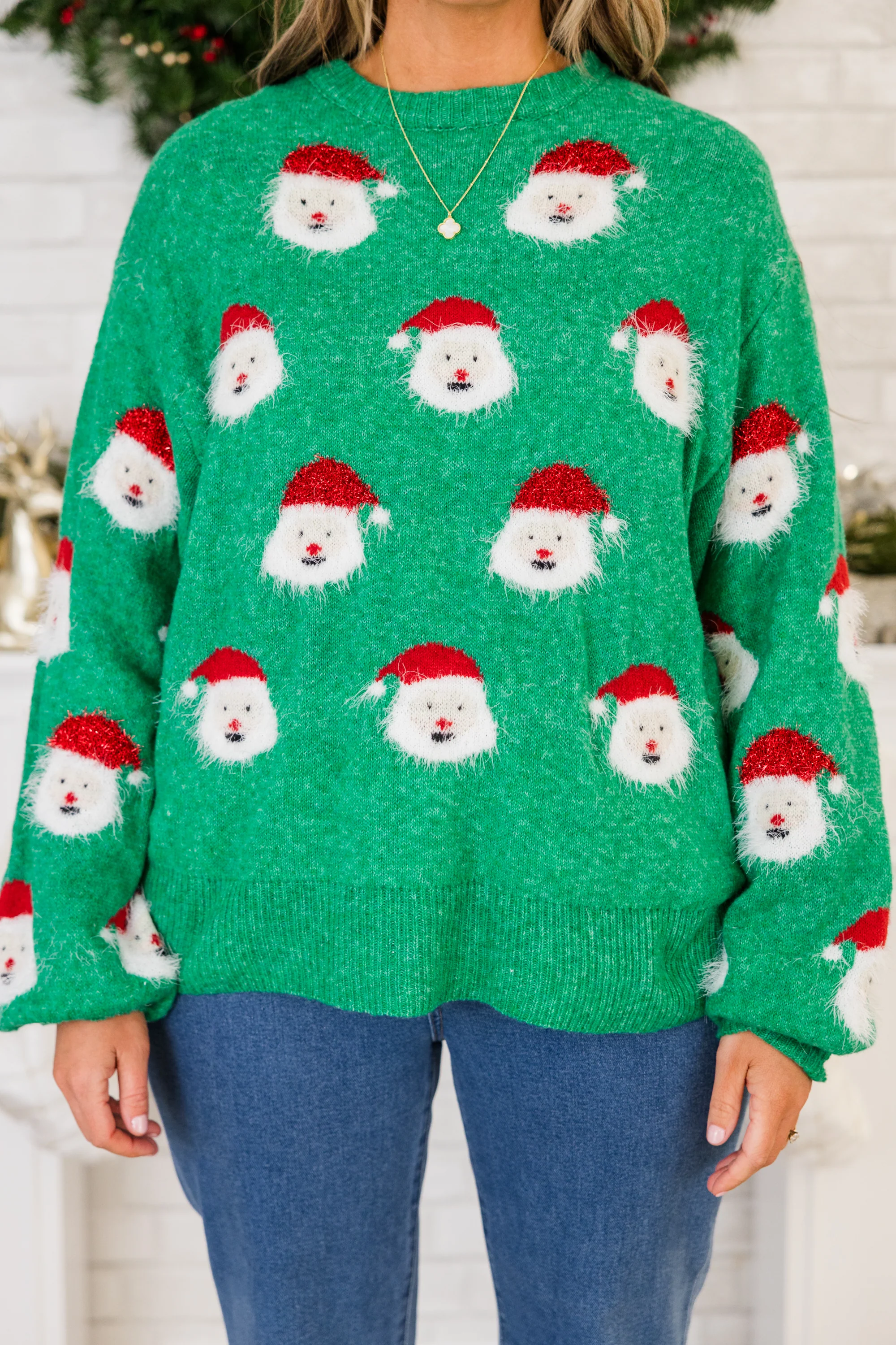 Down The Chimney Sweater, Green - Giverhouse