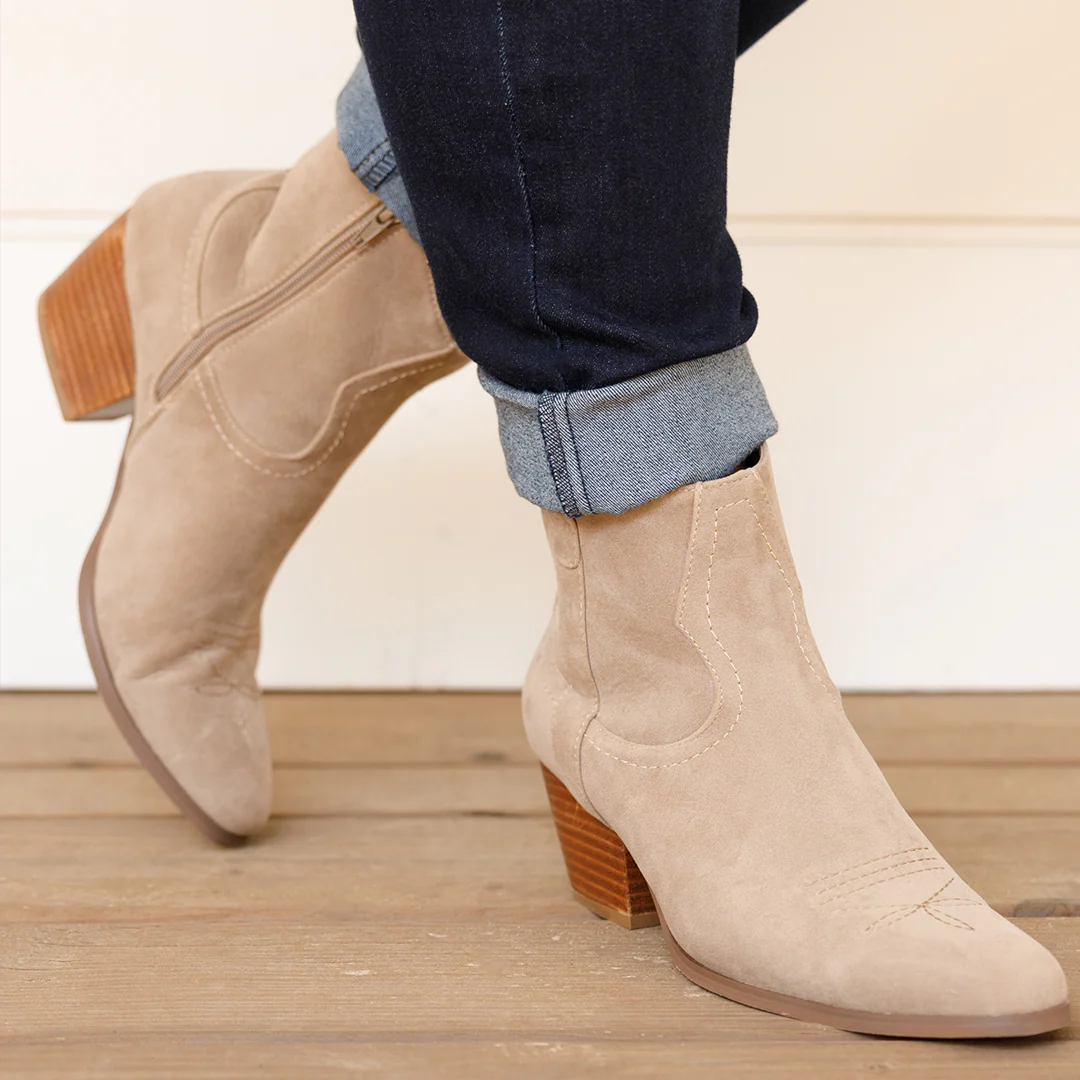 She's Got You Booties, Taupe - Giverhouse