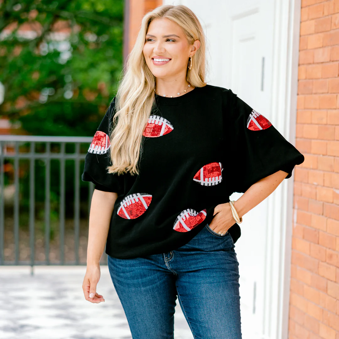 Touchdown Sparkle Top, Black - Giverhouse