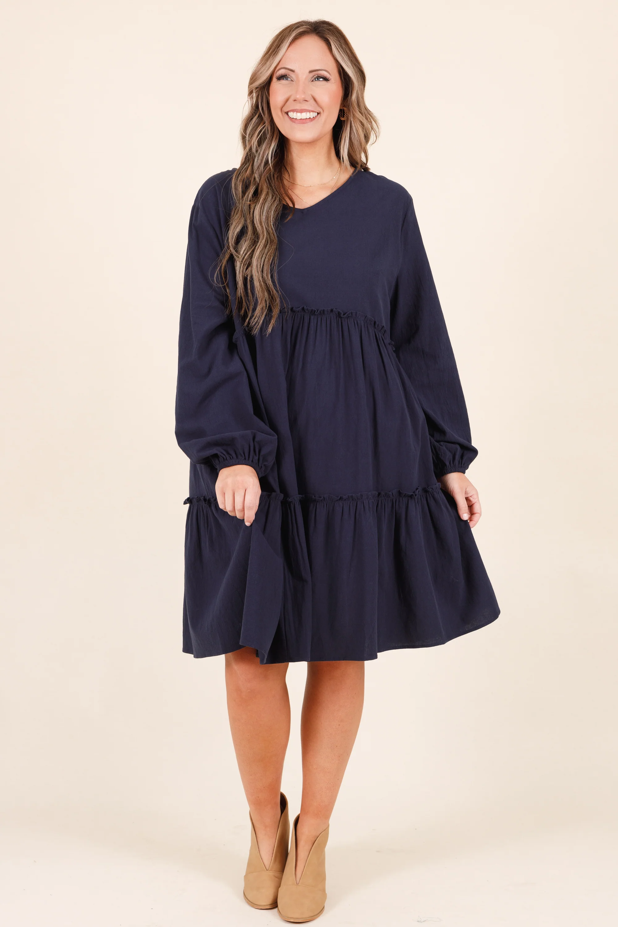 Charming Grace Dress, Navy - Giverhouse