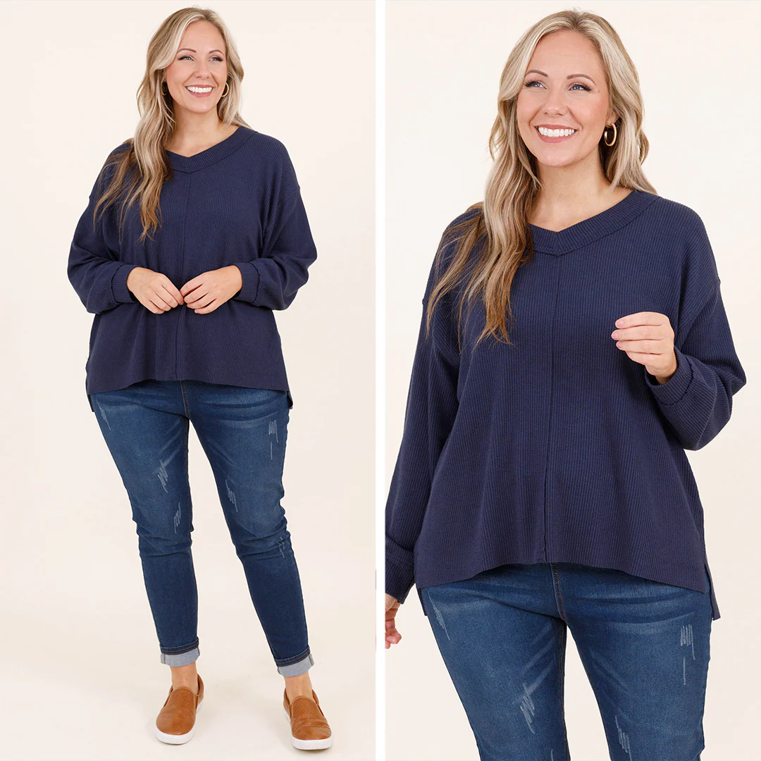 It's Our Time Pullover, Navy - Giverhouse