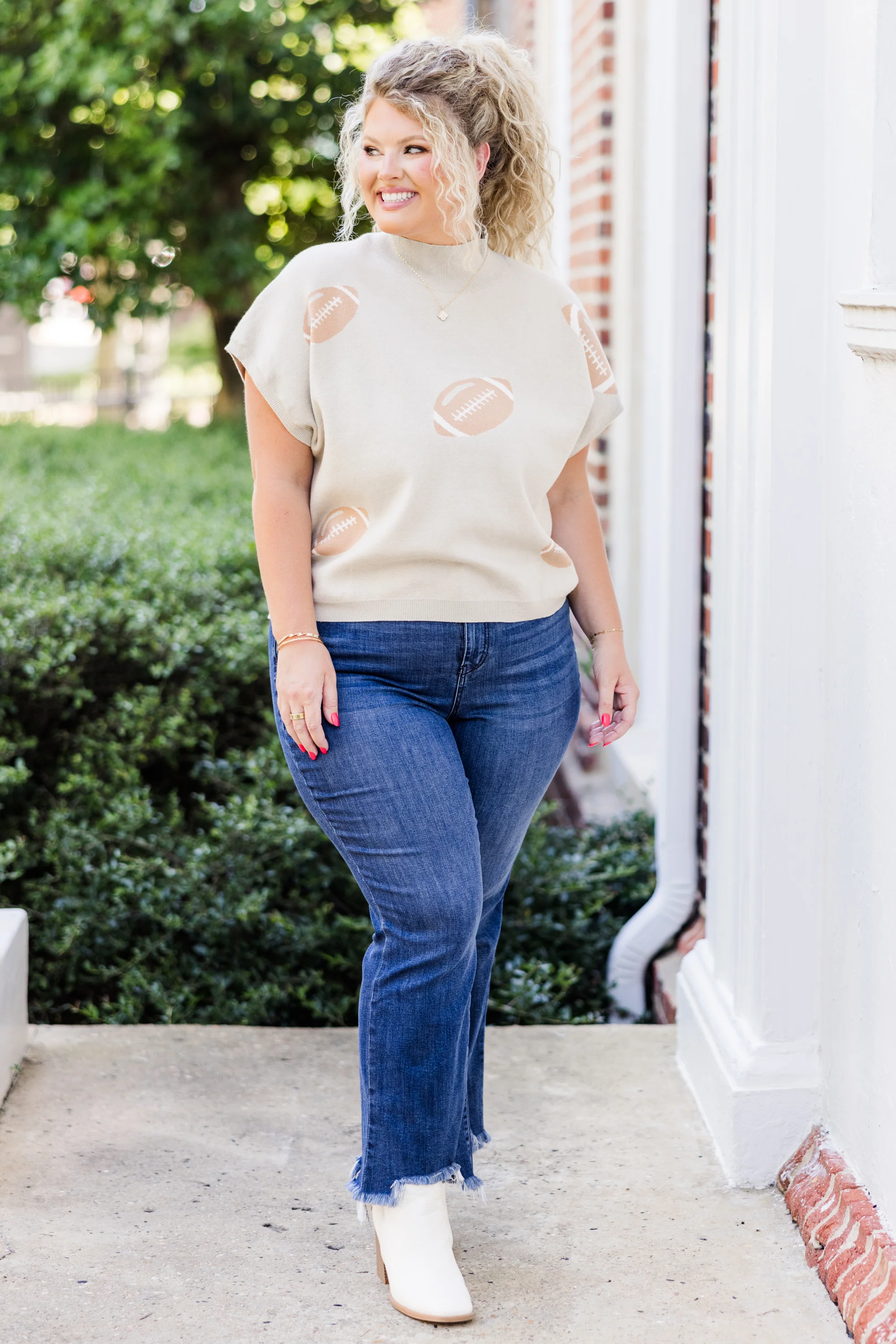 Football Mama Sweater, Oatmeal - Giverhouse