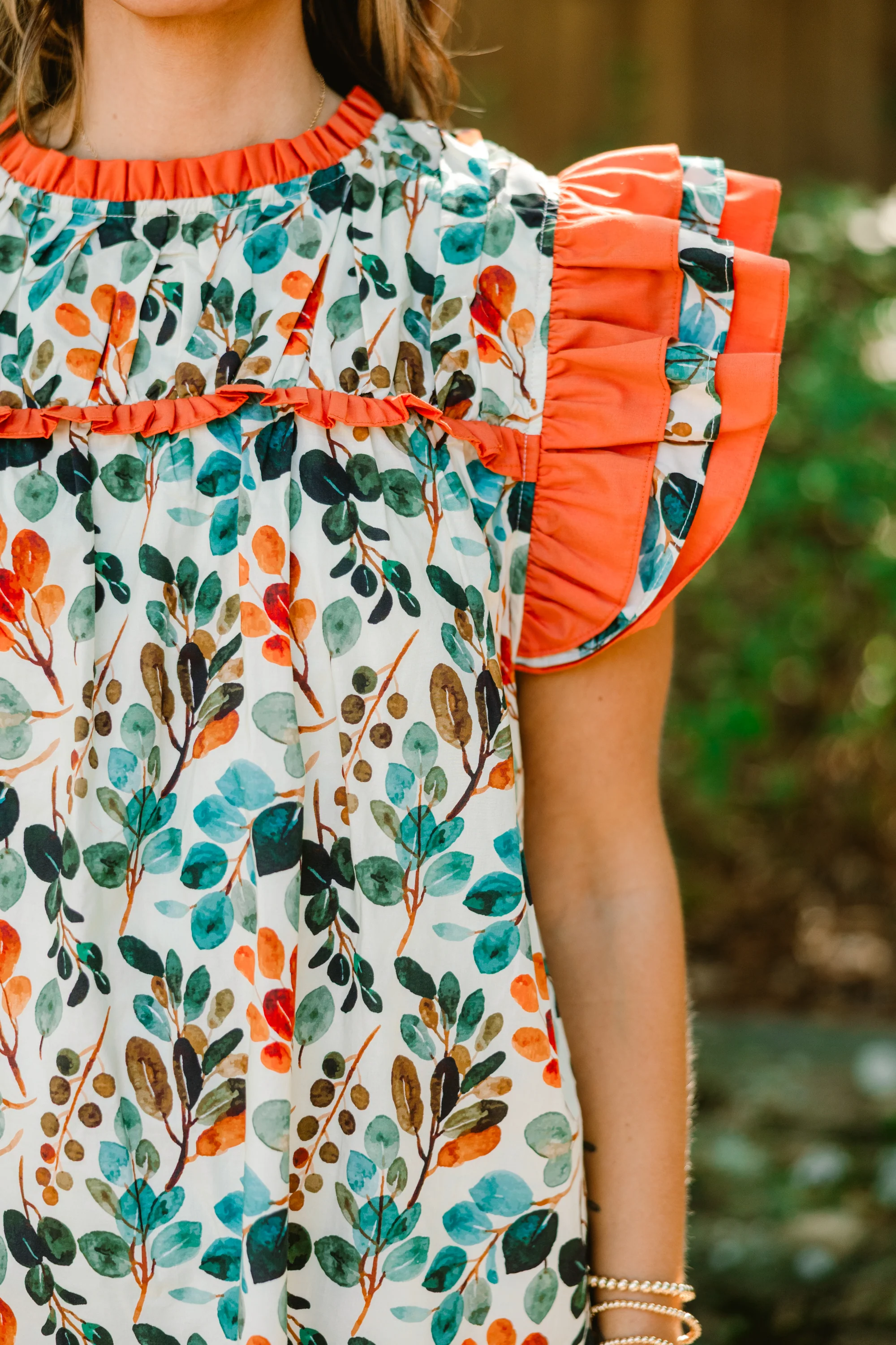 Daisy Dreams Top, Orange Floral - Giverhouse