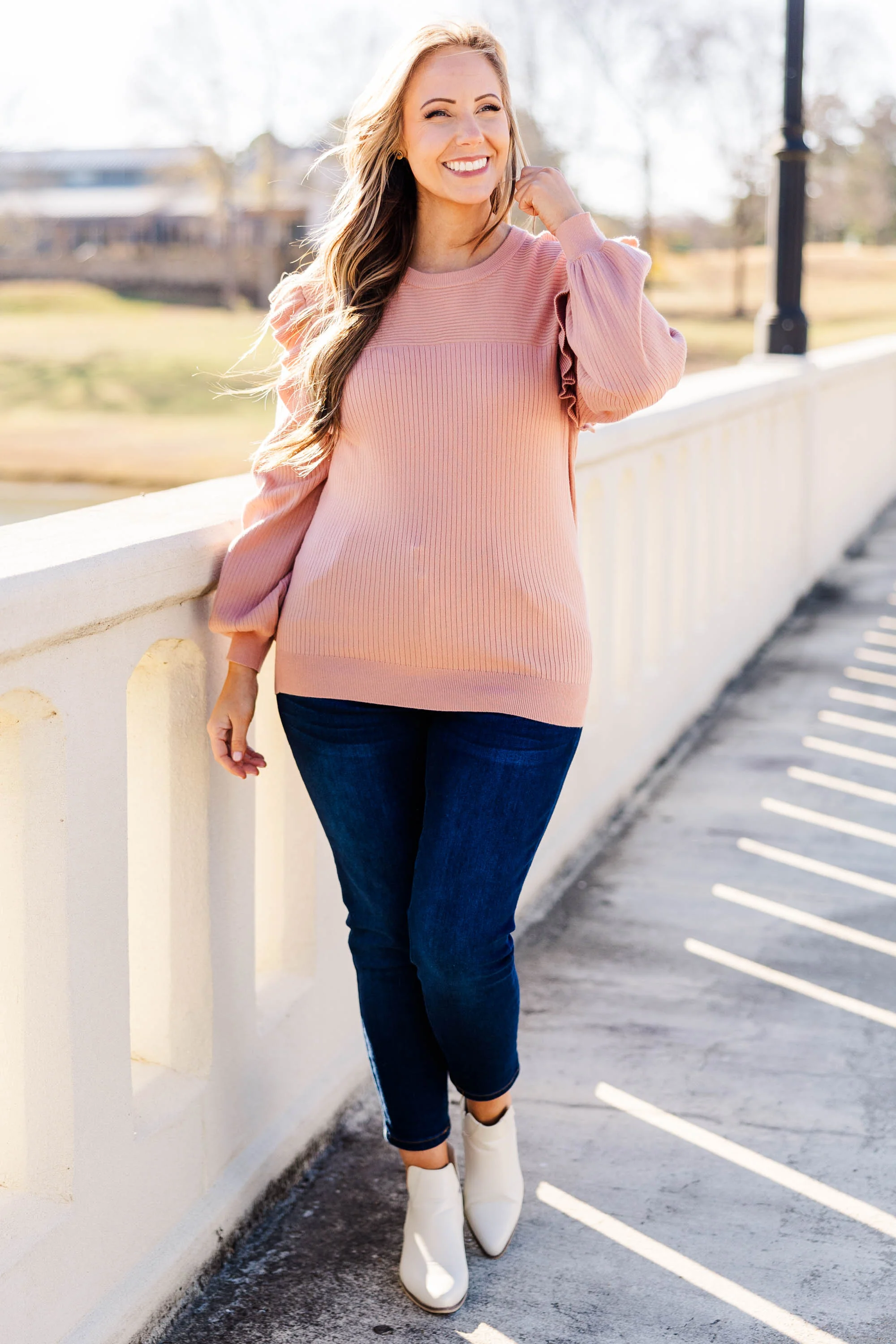 Reach For Me Sweater, Peach - Giverhouse