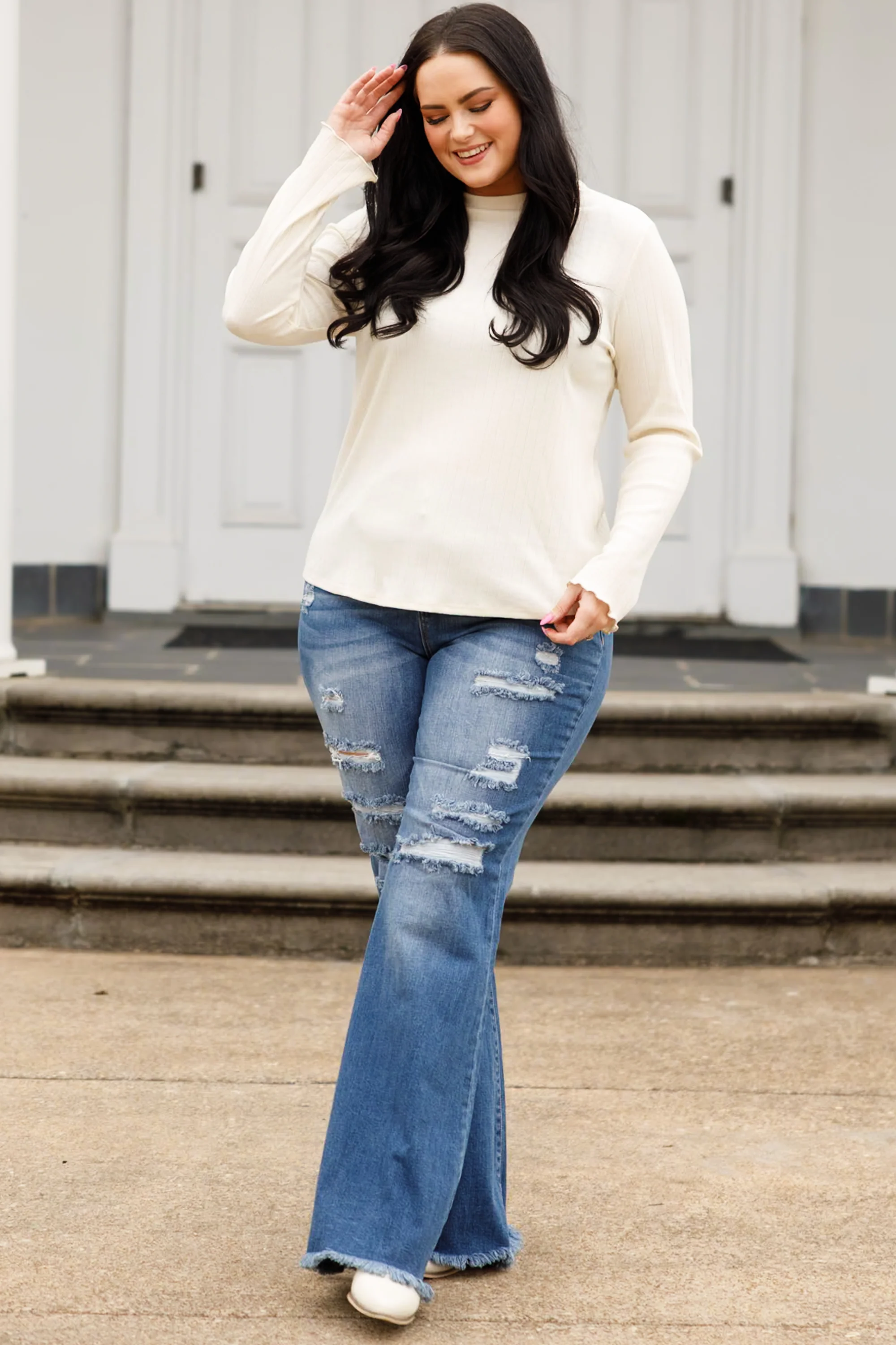 The Time Is Now Boot Cut Jeans, Dark Wash - Giverhouse