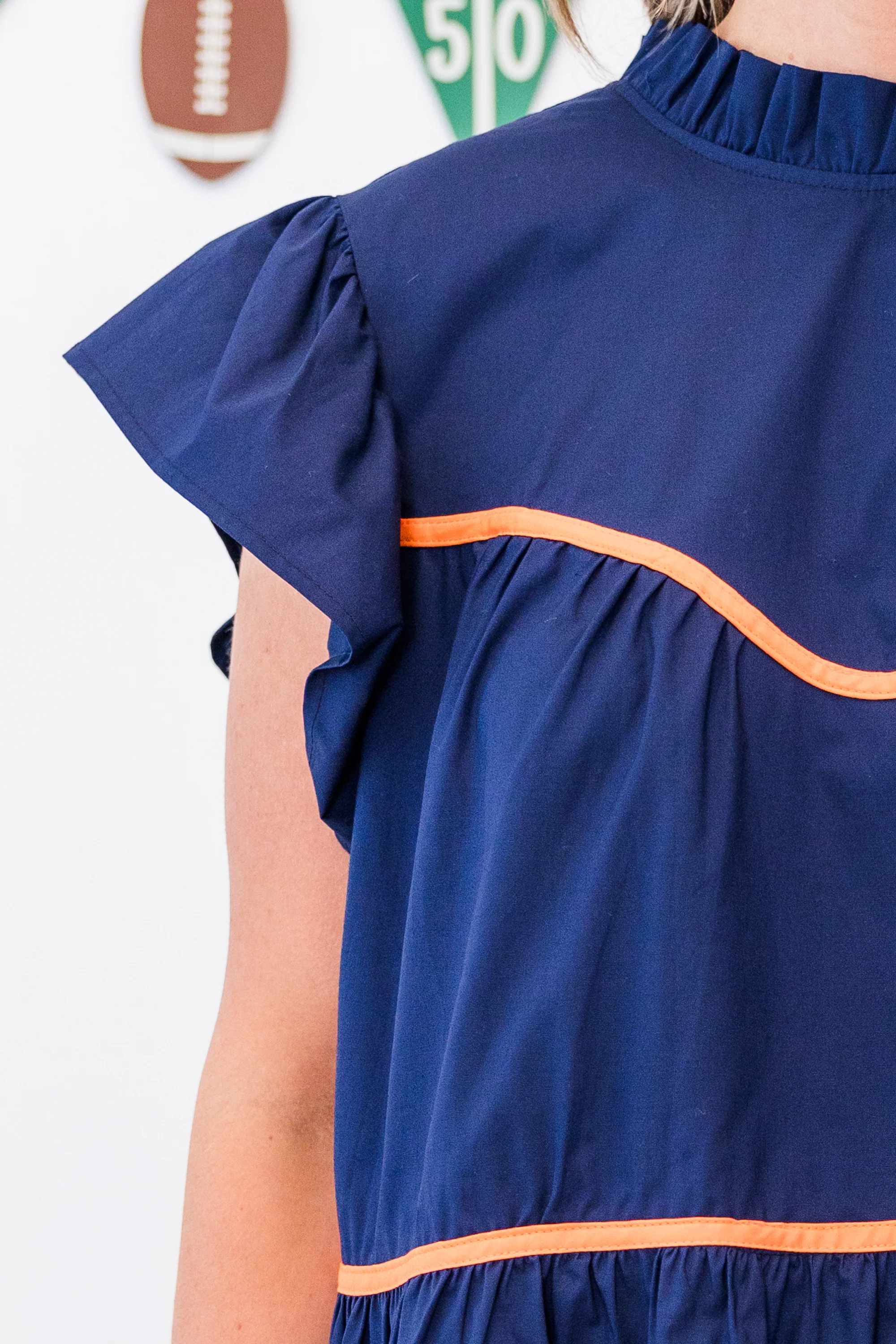 All The Spirit Top, Navy-Orange - Giverhouse