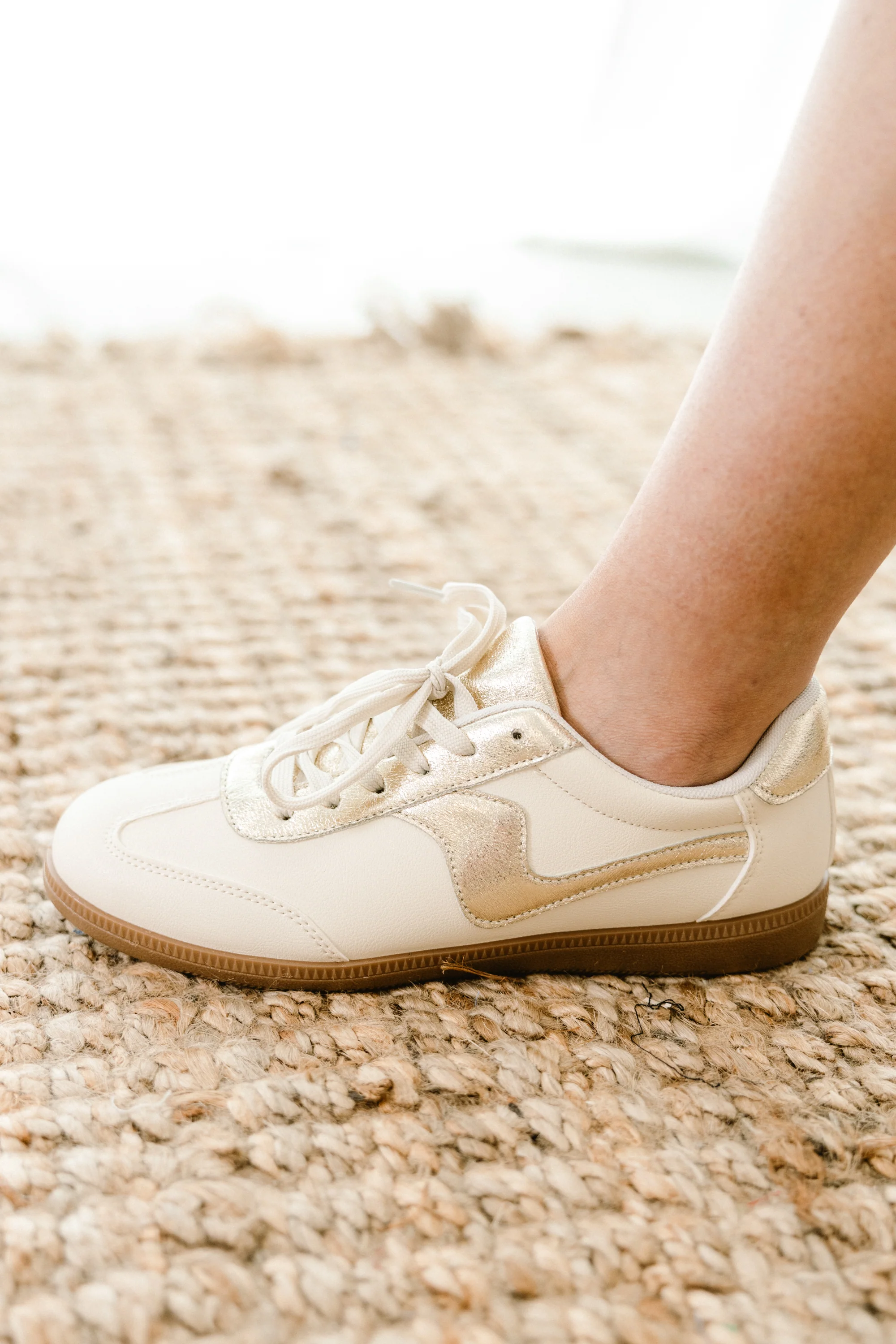 Meet Me In August Sneakers, Gold - Giverhouse