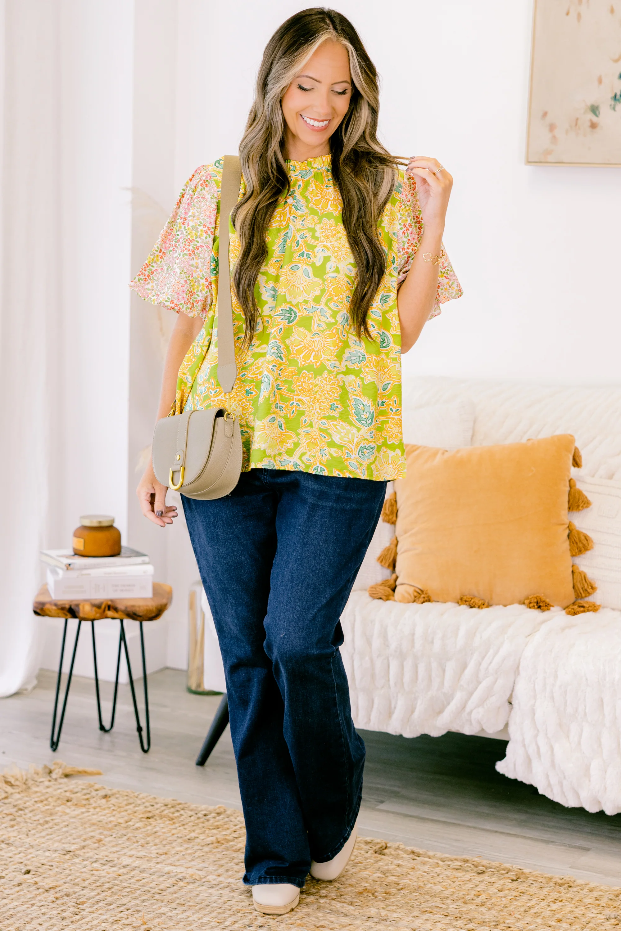 Lily Blossom Top, Green - Giverhouse