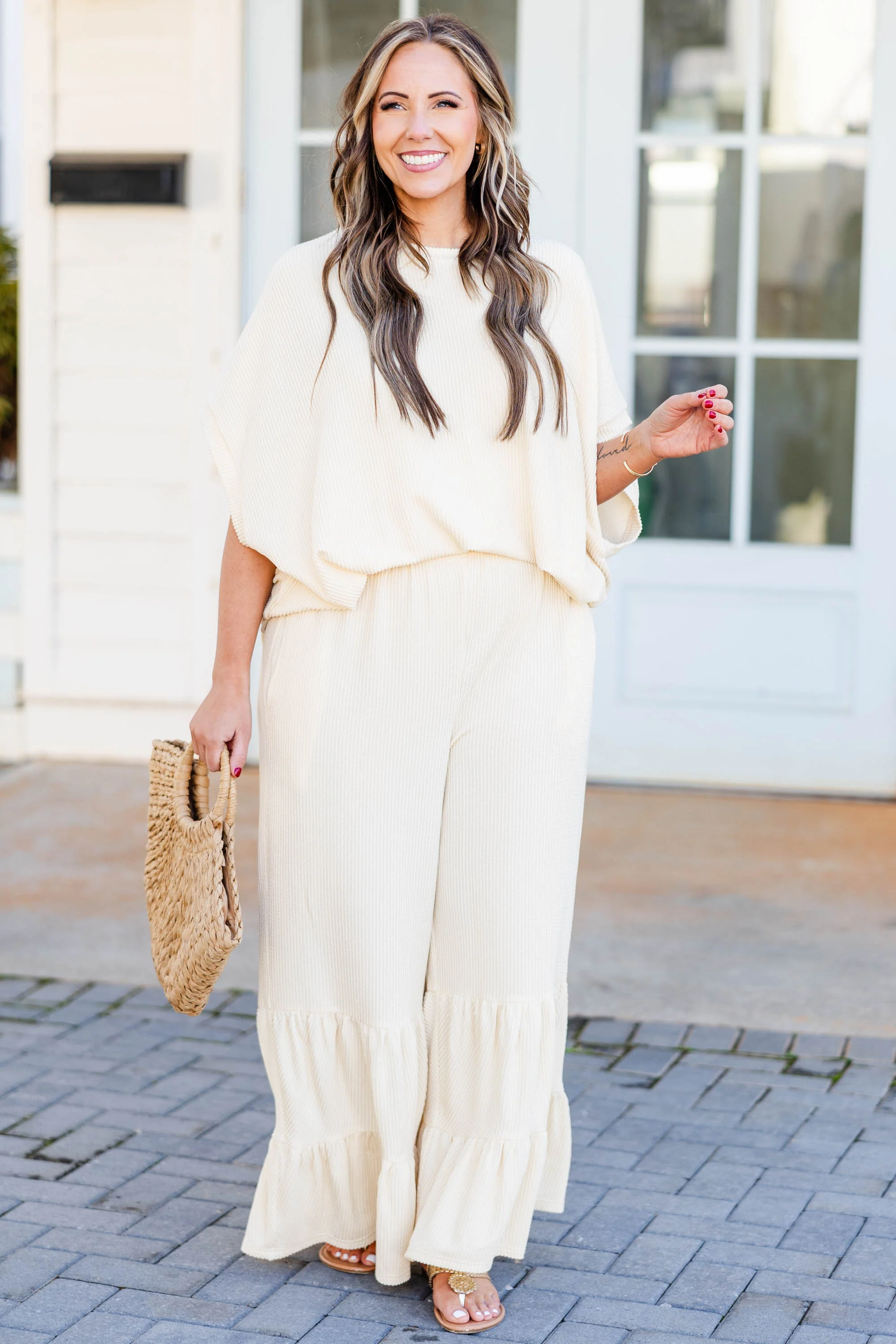 Knit Together Pants, Oatmeal - Giverhouse