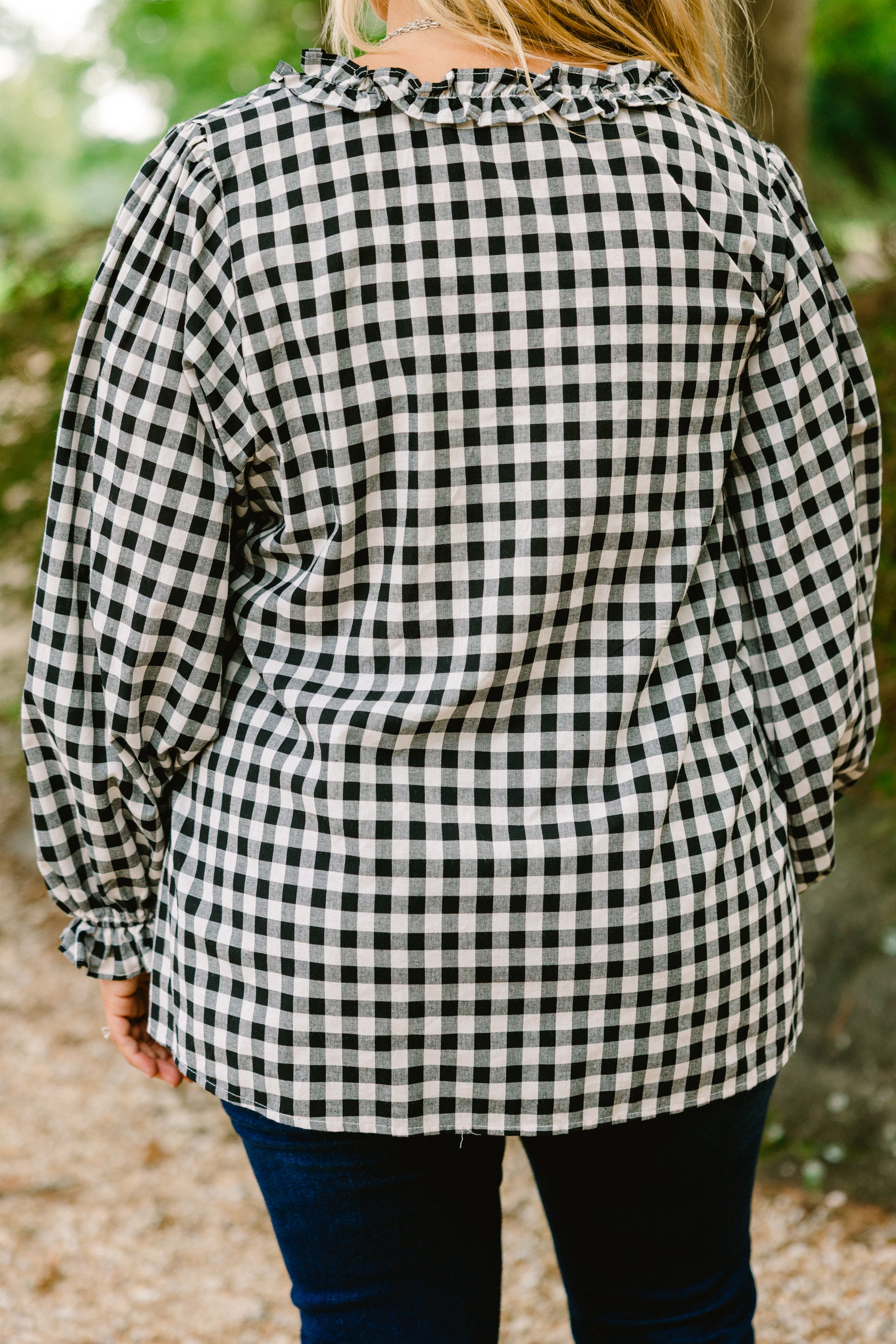 Sparkling Sunlight Top, Black Gingham - Giverhouse