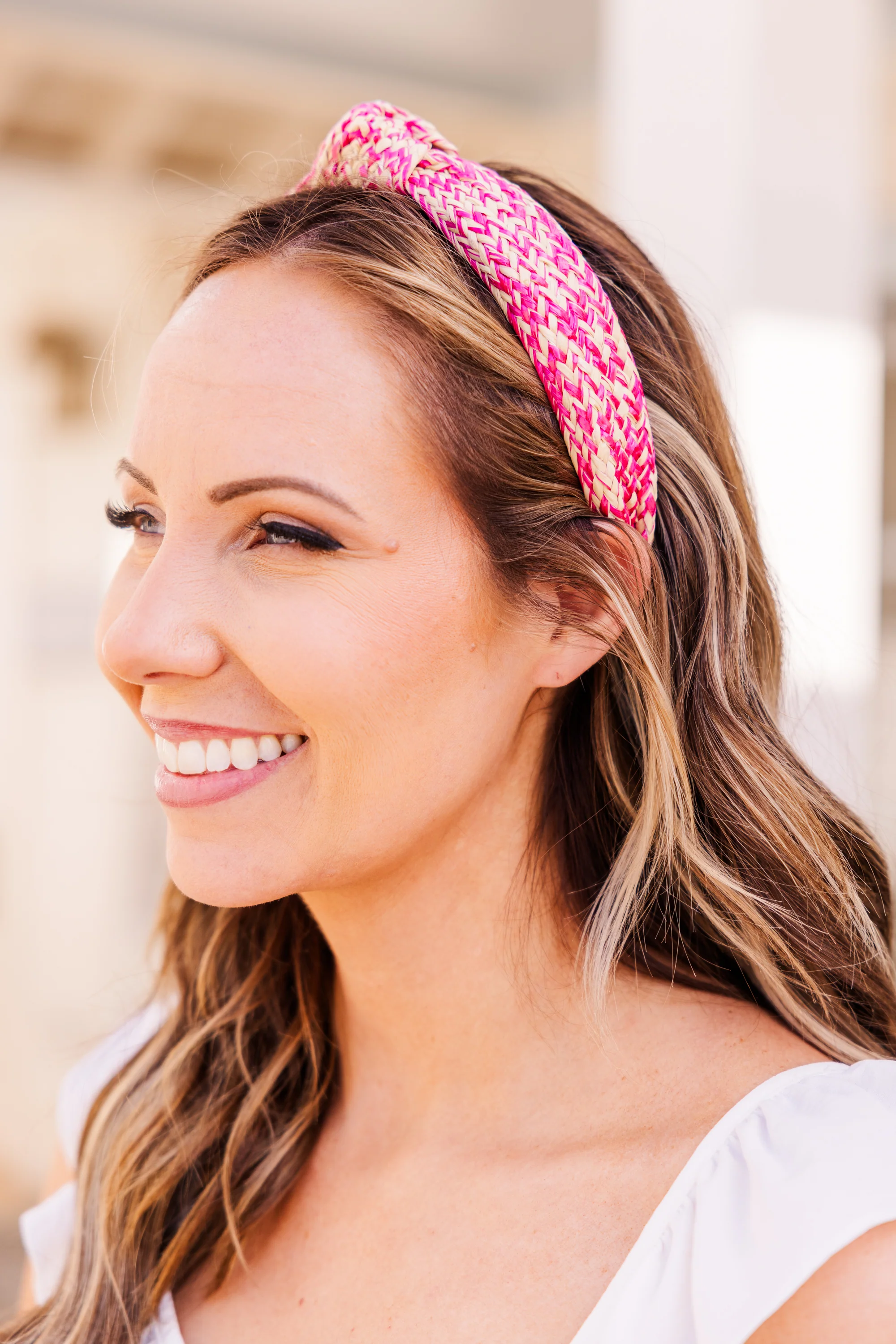 Don't Worry, Beach Happy Headband, Fuchsia - Giverhouse