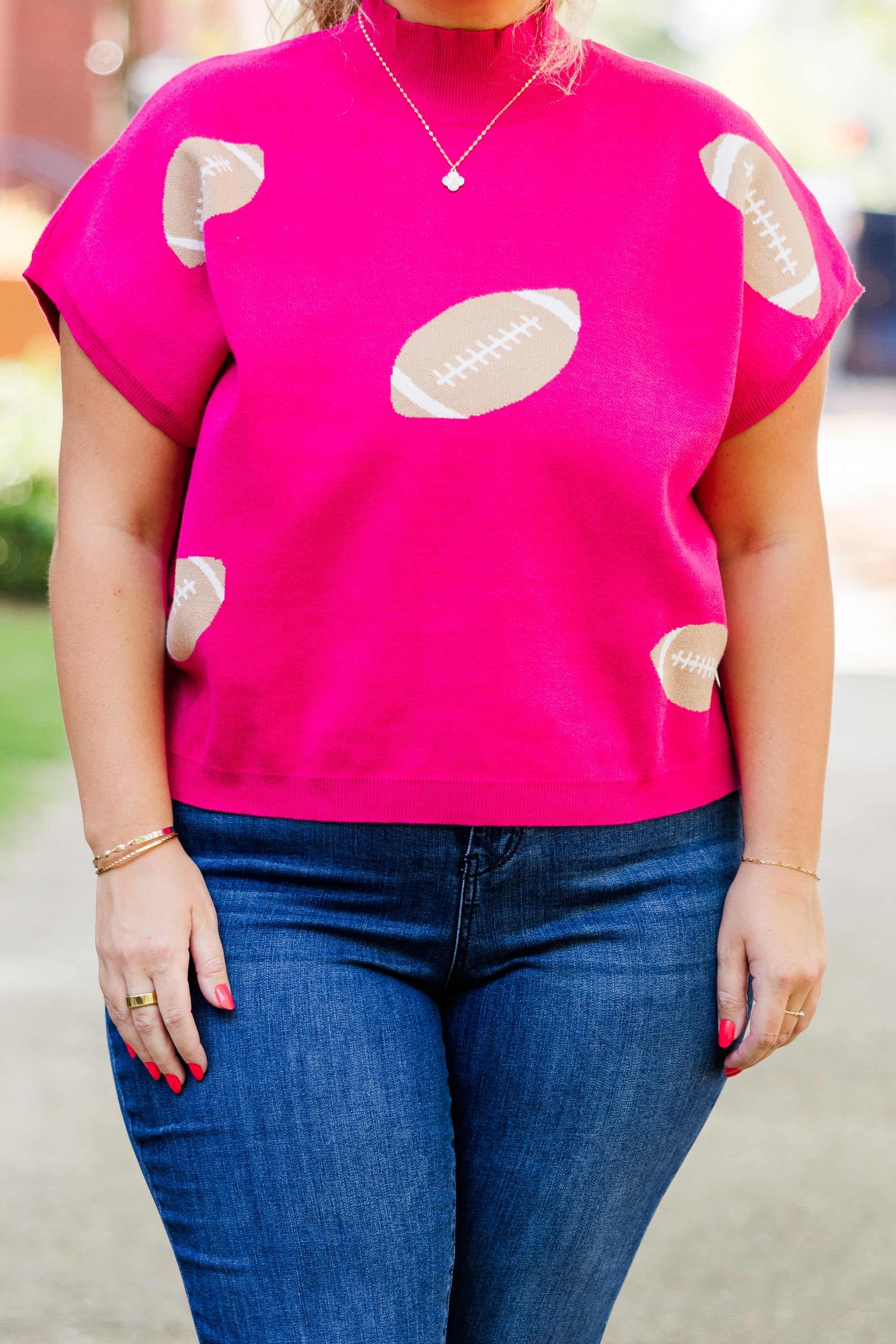 Football Mama Sweater, Pink - Giverhouse