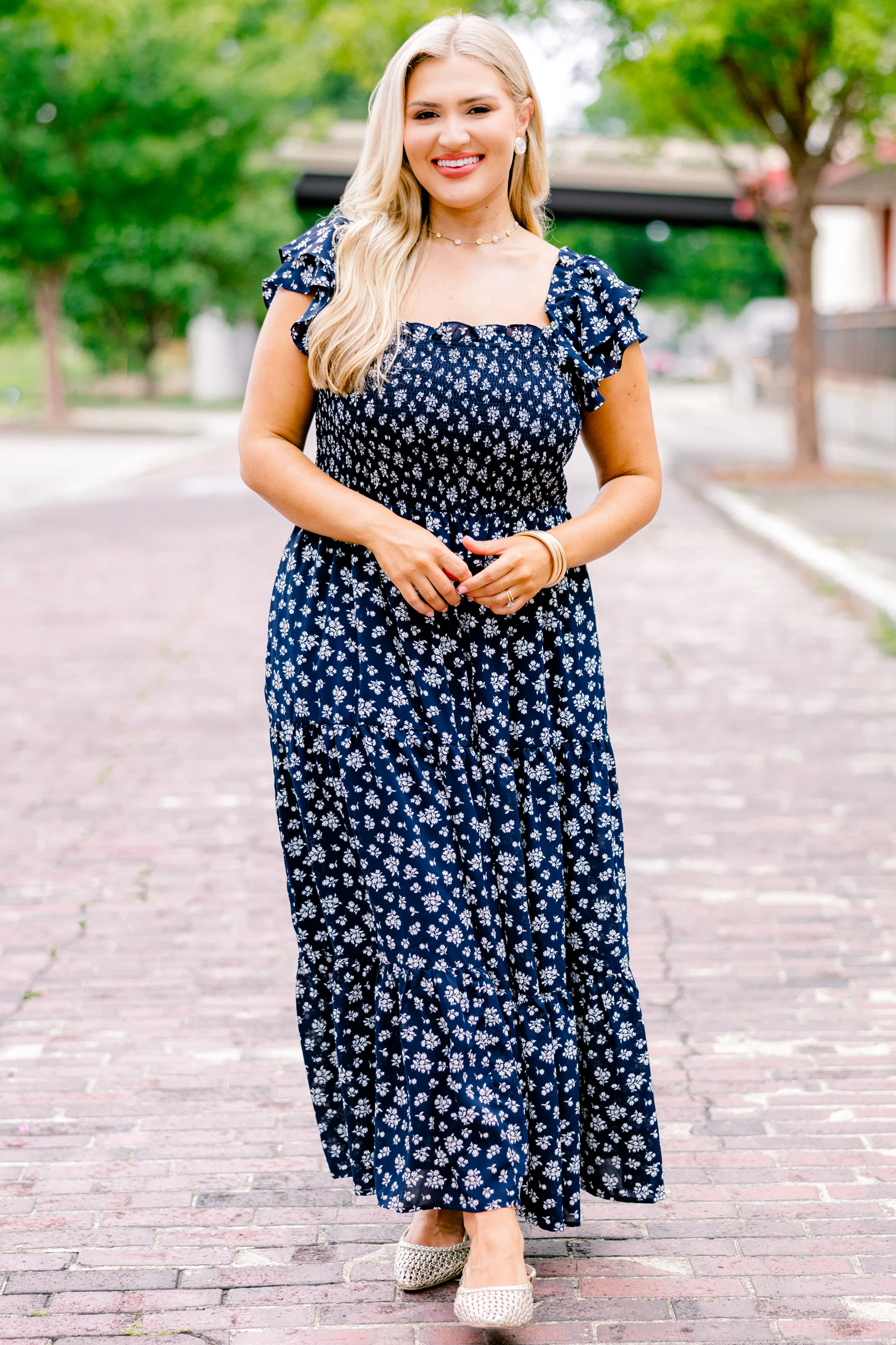 The Wildflower's Song Maxi Dress, Navy - Giverhouse