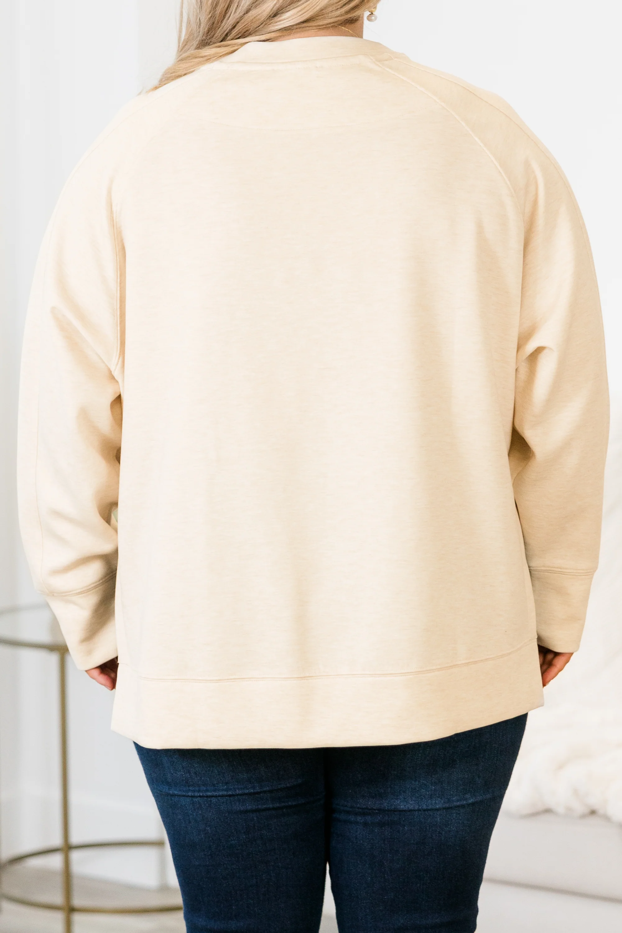 Feels So Sweet Pullover, Heather Beige - Giverhouse