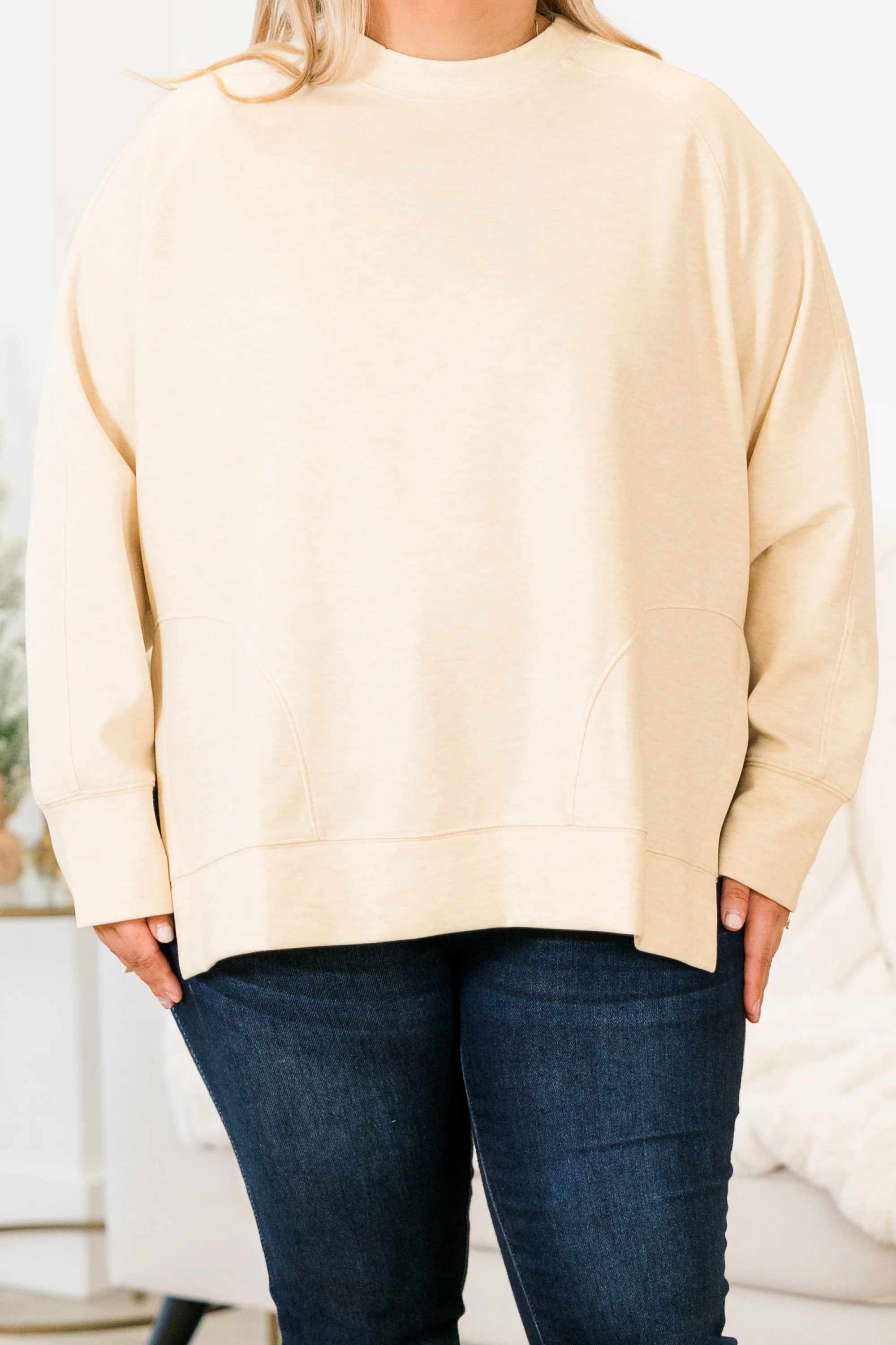 Feels So Sweet Pullover, Heather Beige - Giverhouse