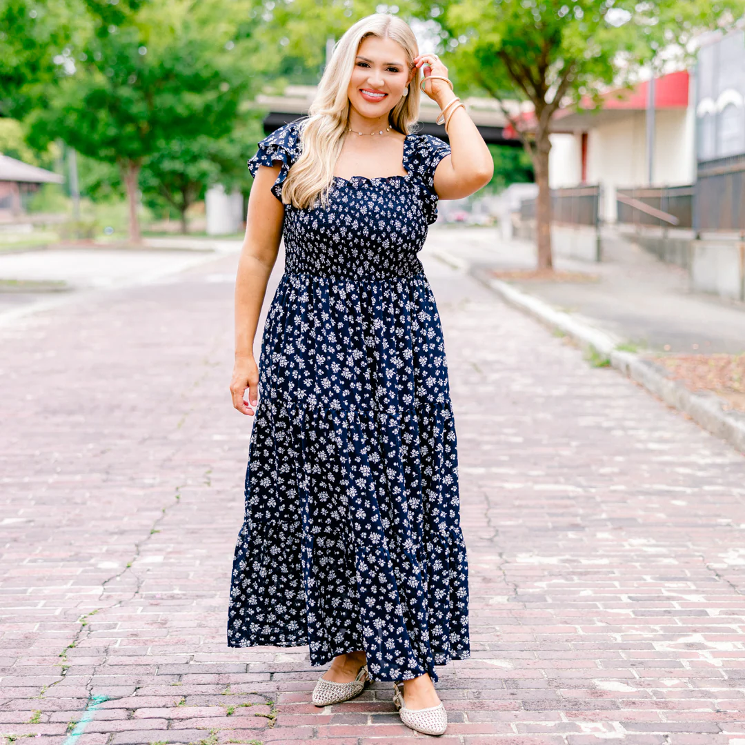 The Wildflower's Song Maxi Dress, Navy - Giverhouse