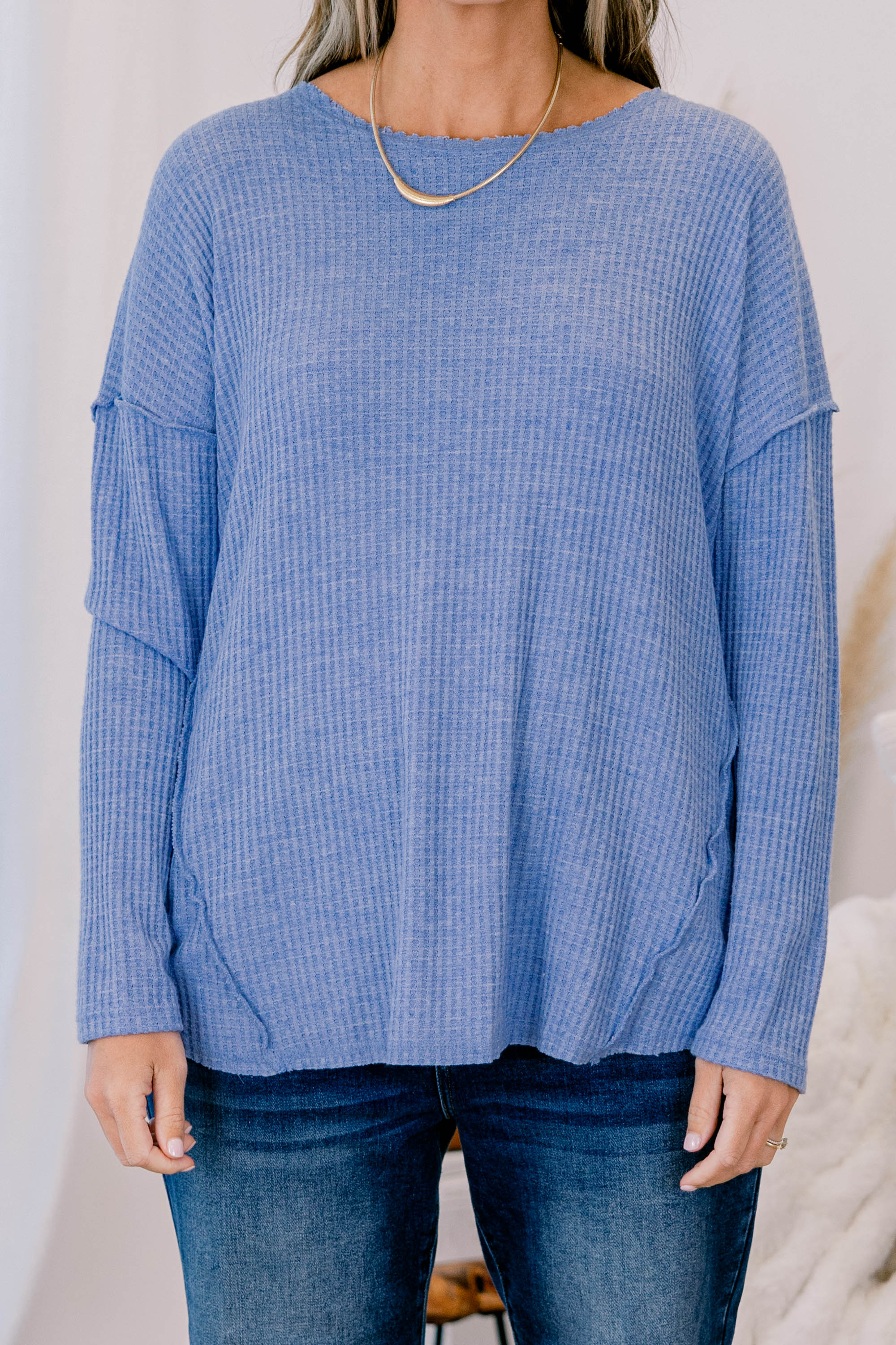 Can't Stop Love Top, Denim Blue - Giverhouse