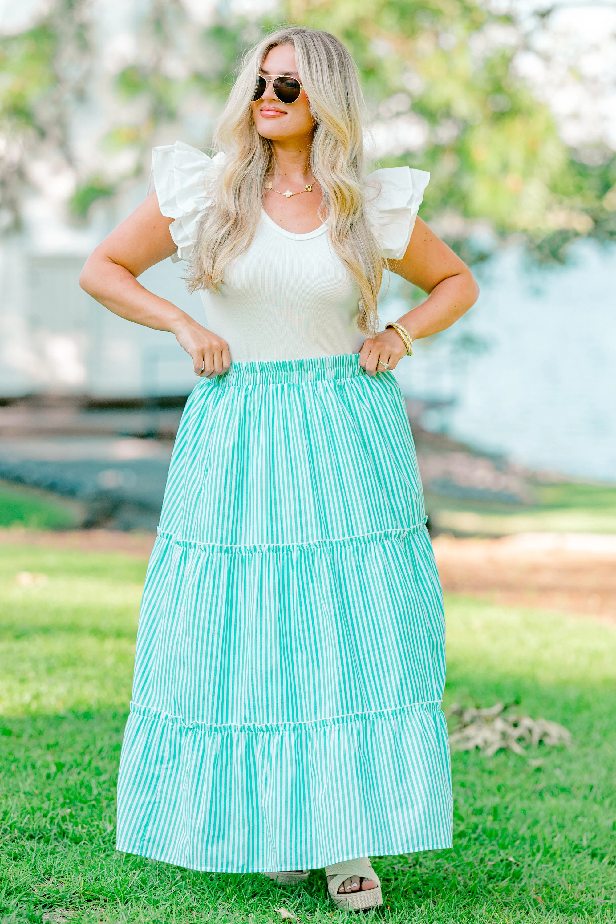 Toes In The Sand Skirt, Green - Giverhouse