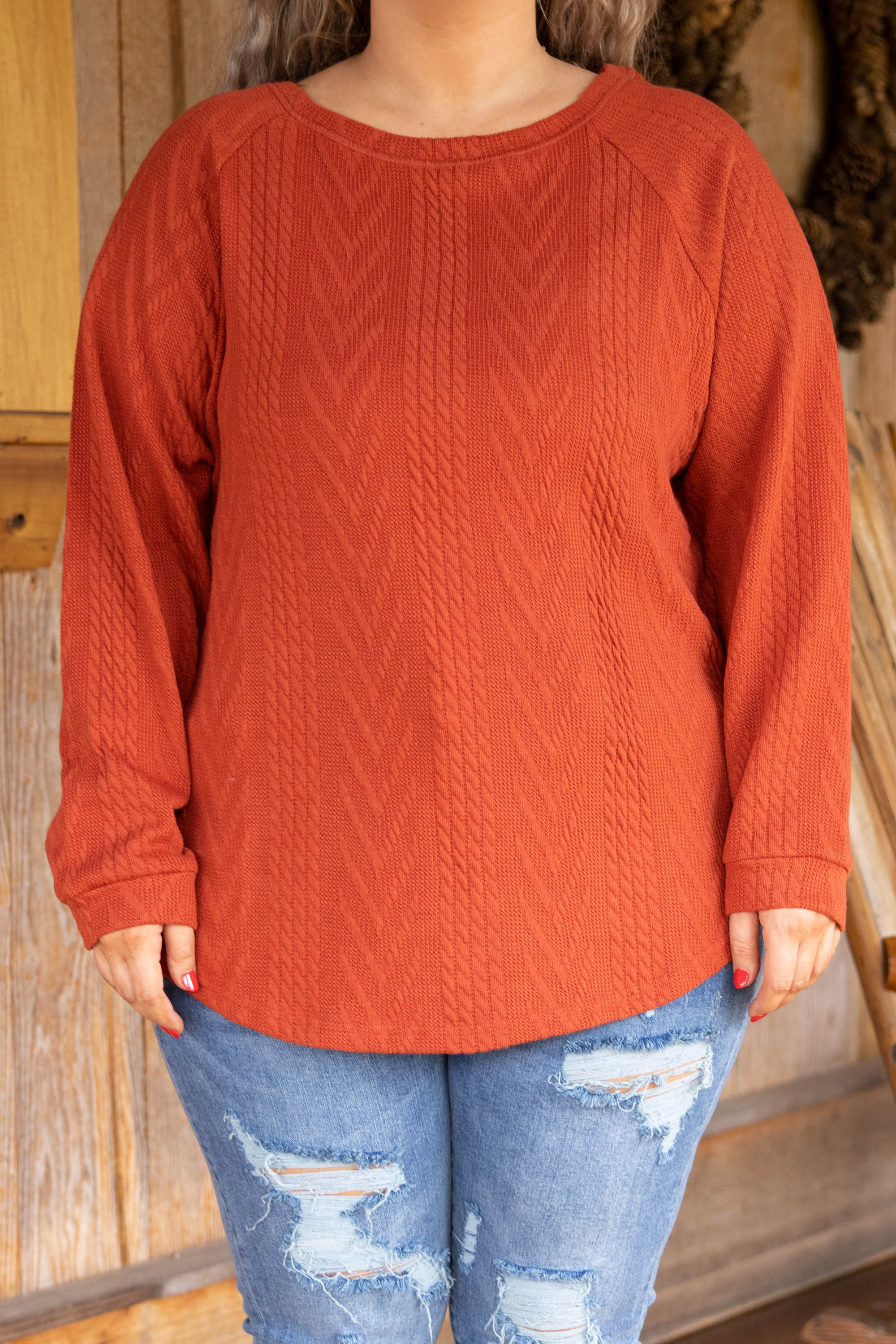 Slouchy Cableknit, Rust - Giverhouse