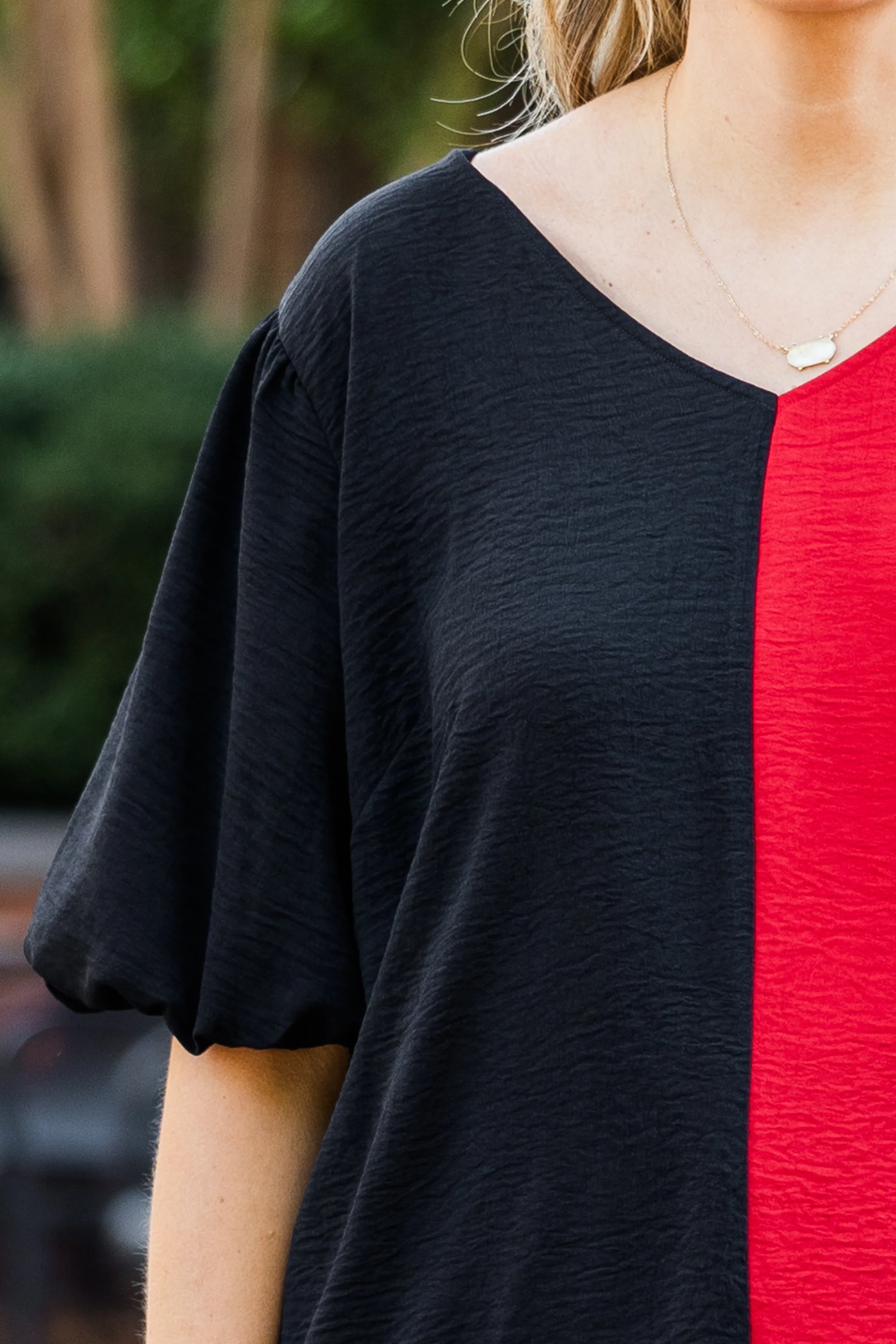 Sideline Sweetheart Top, Black-Red - Giverhouse