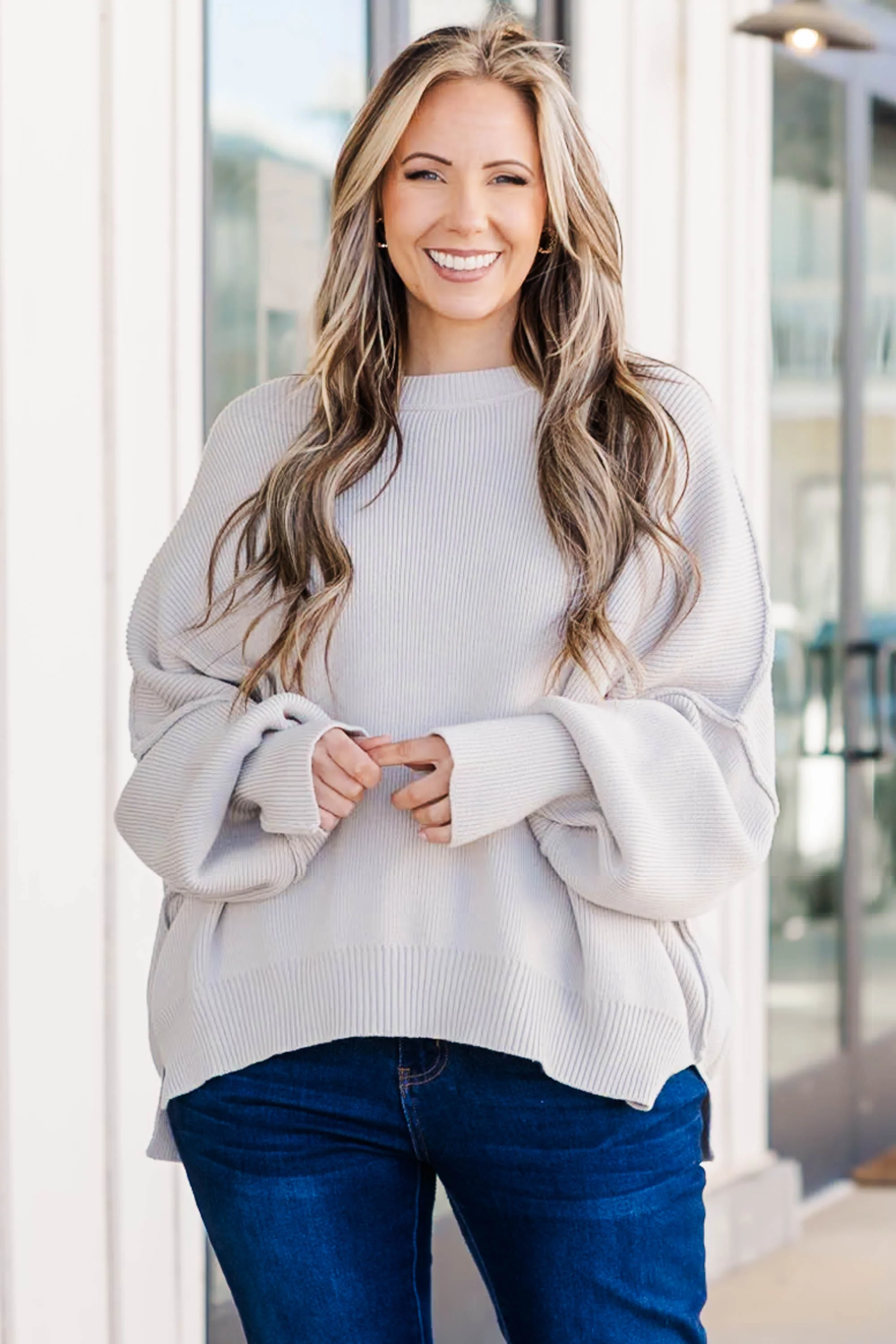 Magically Perfect Sweater, Light Grey - Giverhouse