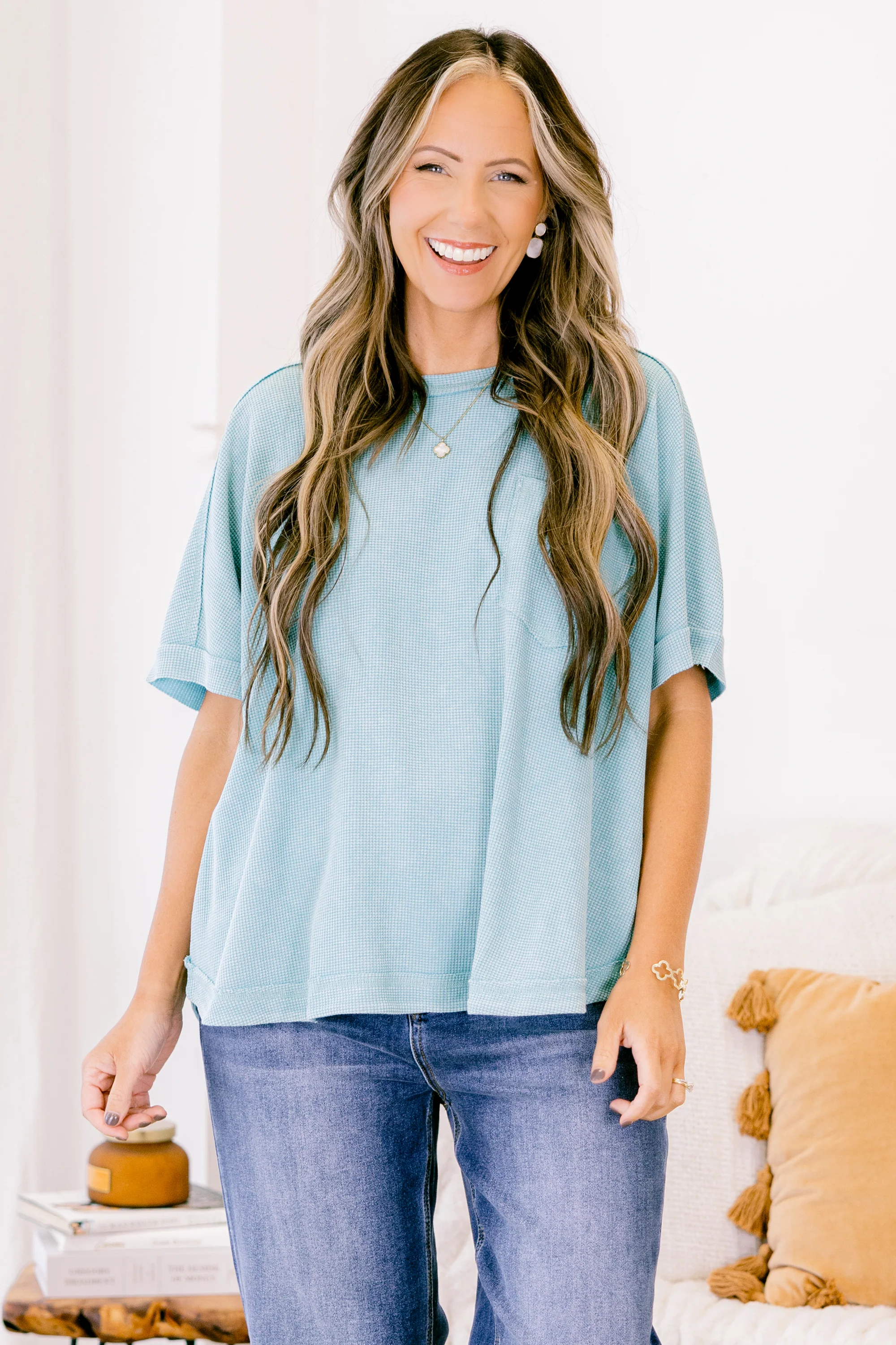 Let's Mingle Top, Blue - Giverhouse