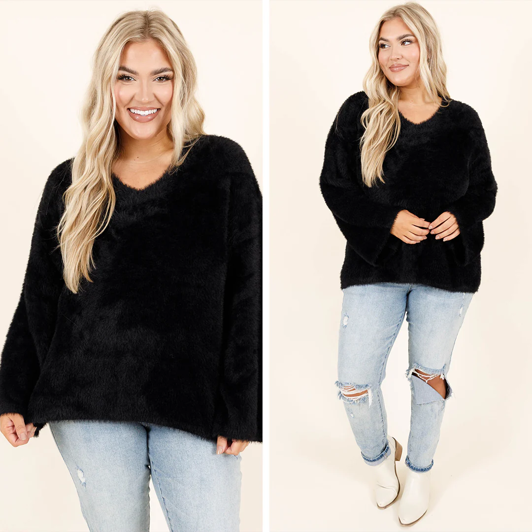 Your Touch Is Enough Sweater, Black - Giverhouse