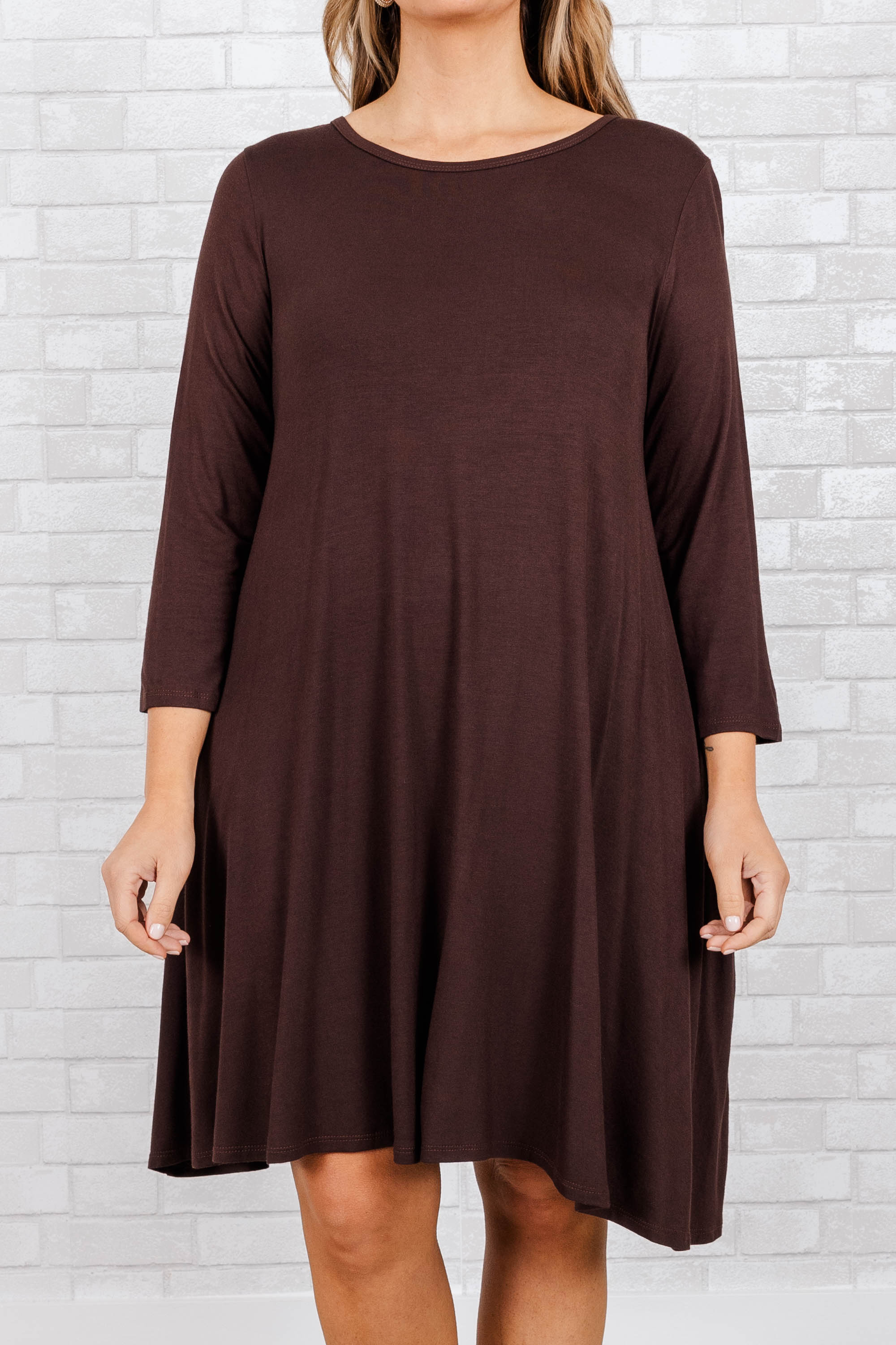 Tell The Talk Dress, Brown - Giverhouse