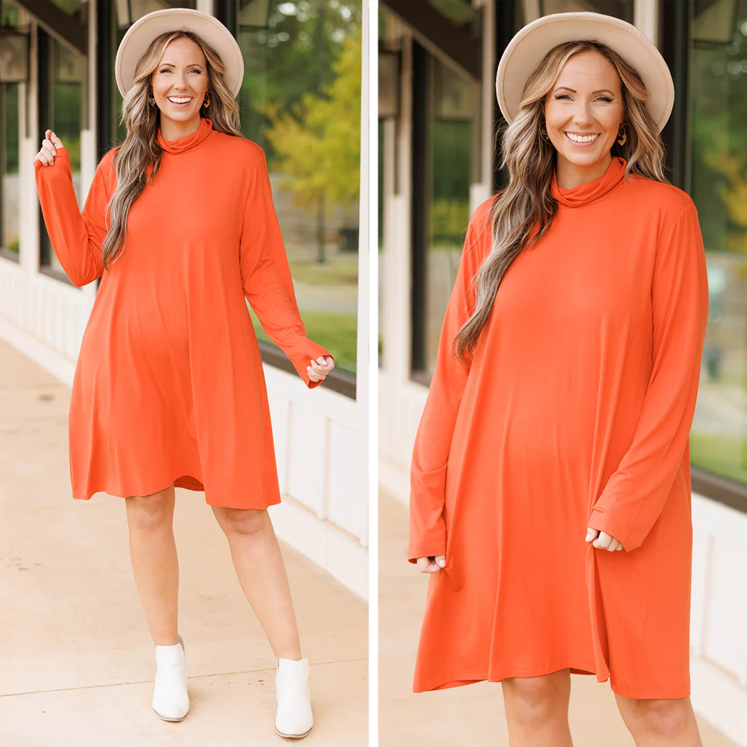 Keeping Toasty Dress, Rust - Giverhouse