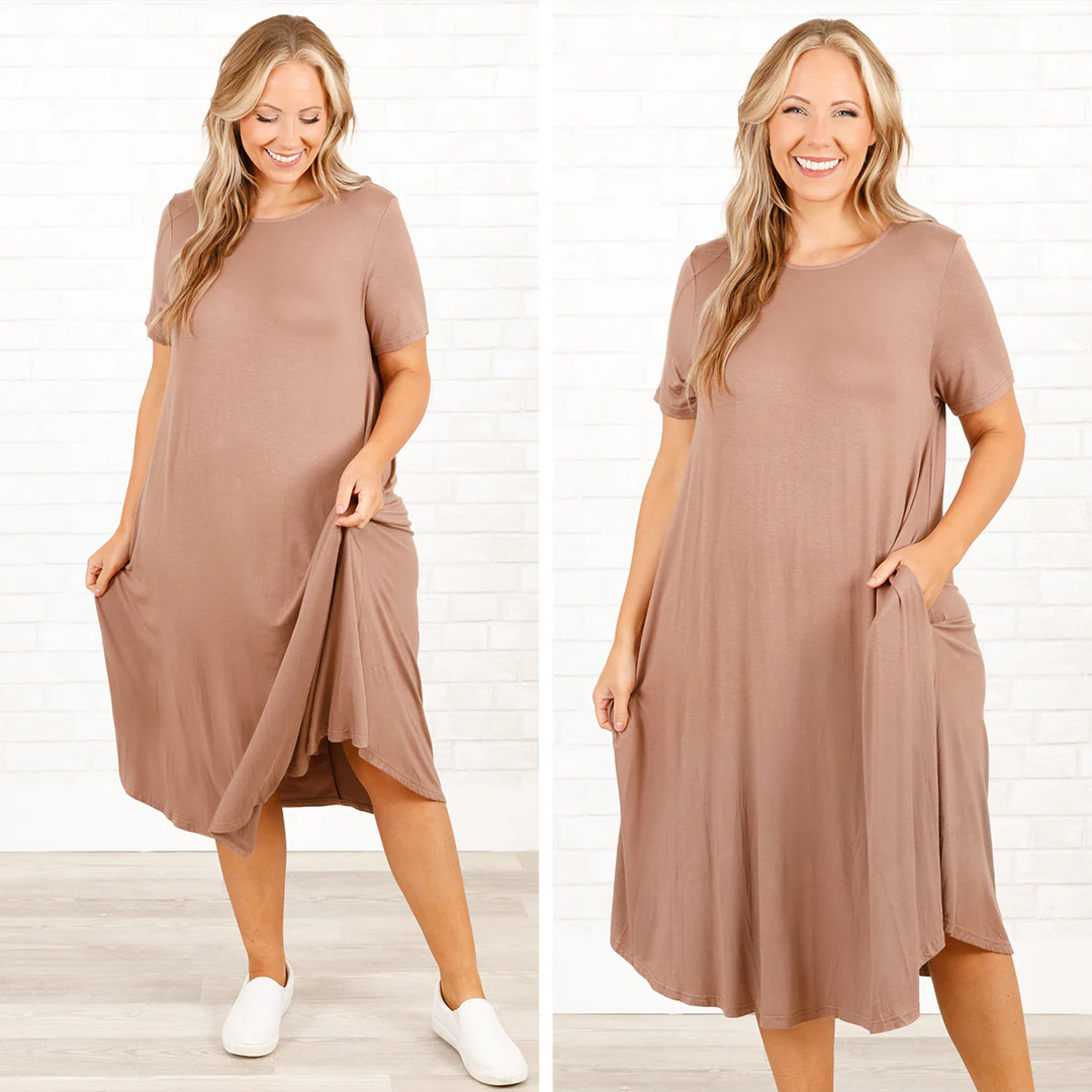 Somebody Like You Dress, Mocha - Giverhouse