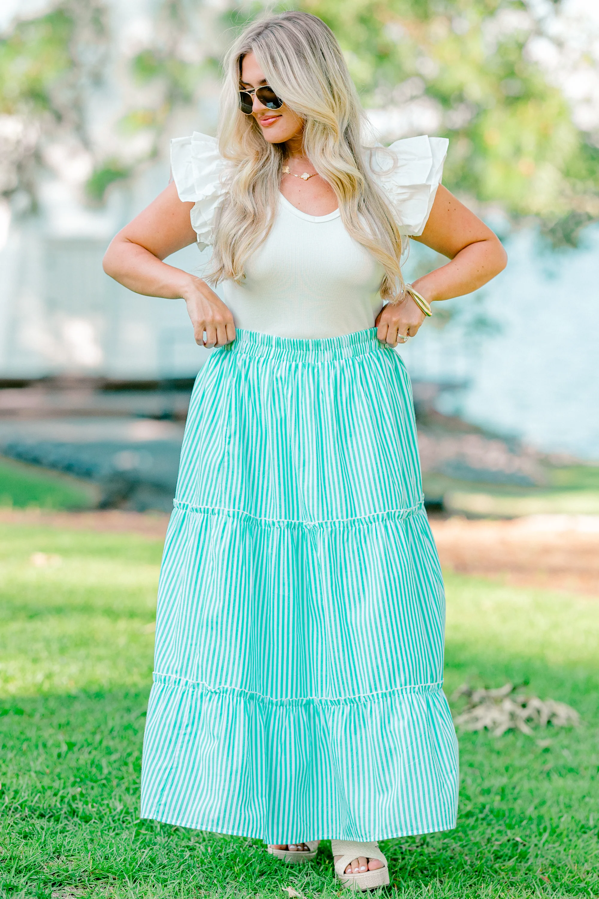 Toes In The Sand Skirt, Green - Giverhouse