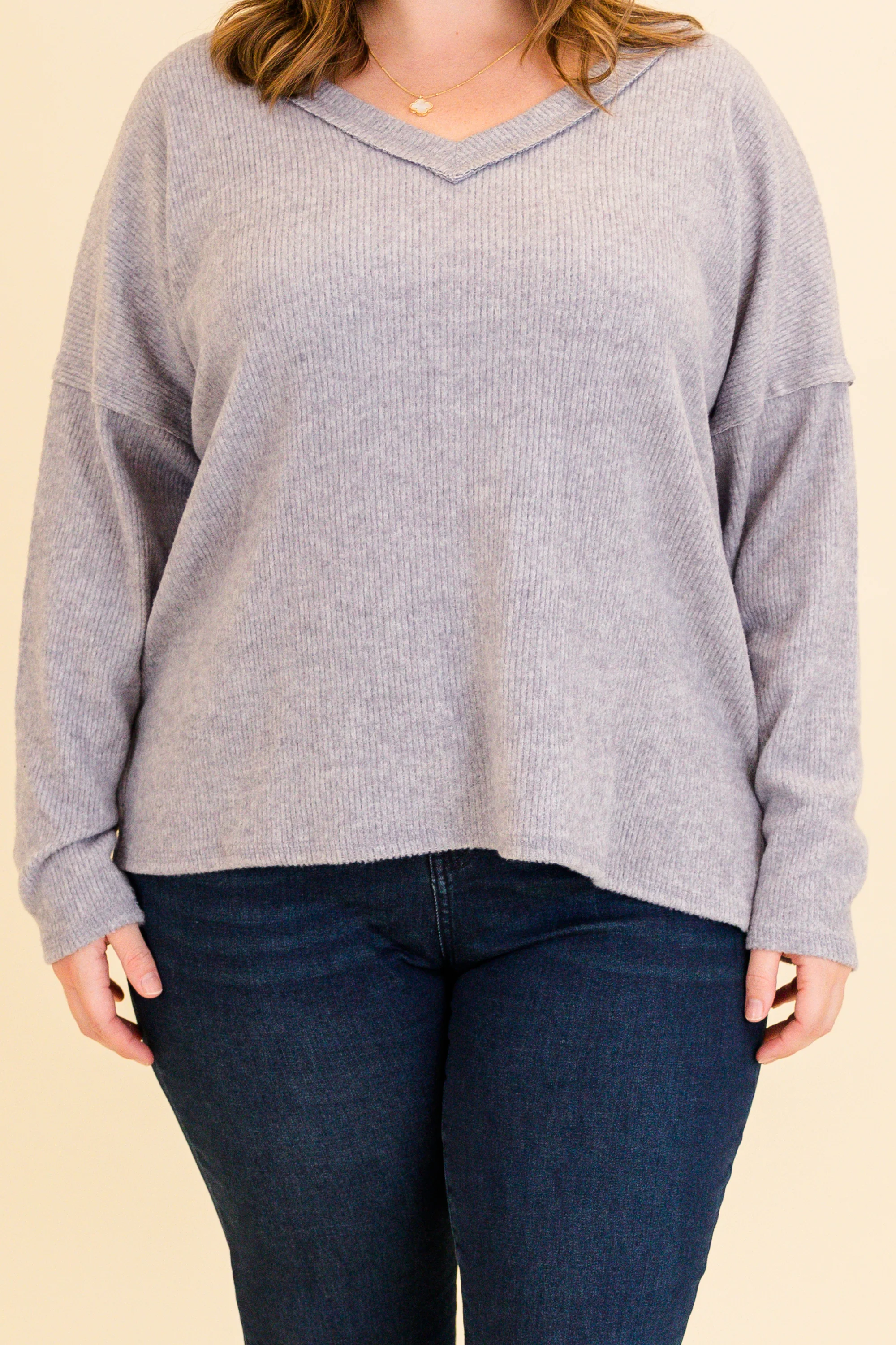 I Will Call You Later Top, Heather Gray - Giverhouse