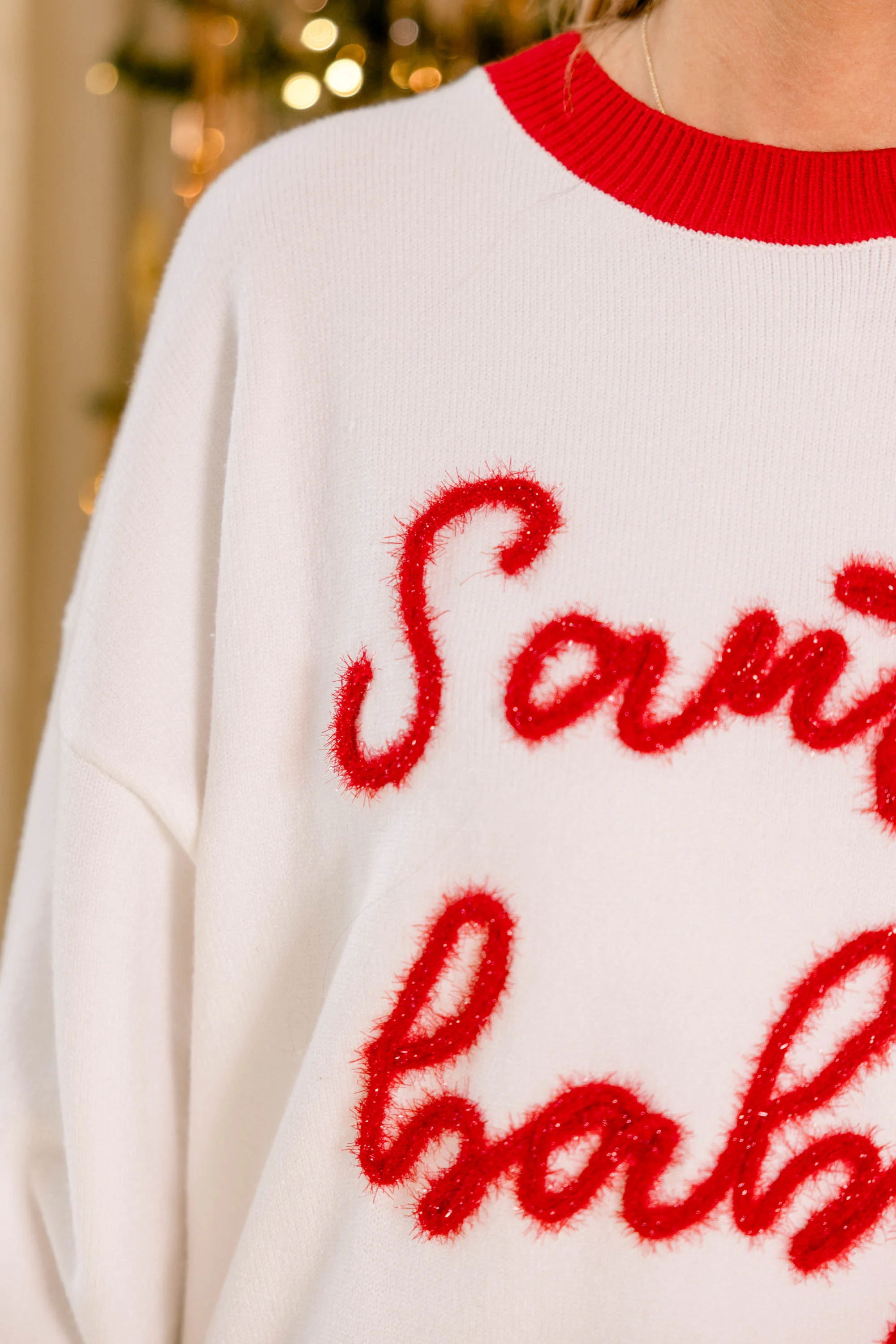 Santa My Baby Sweater, White - Giverhouse