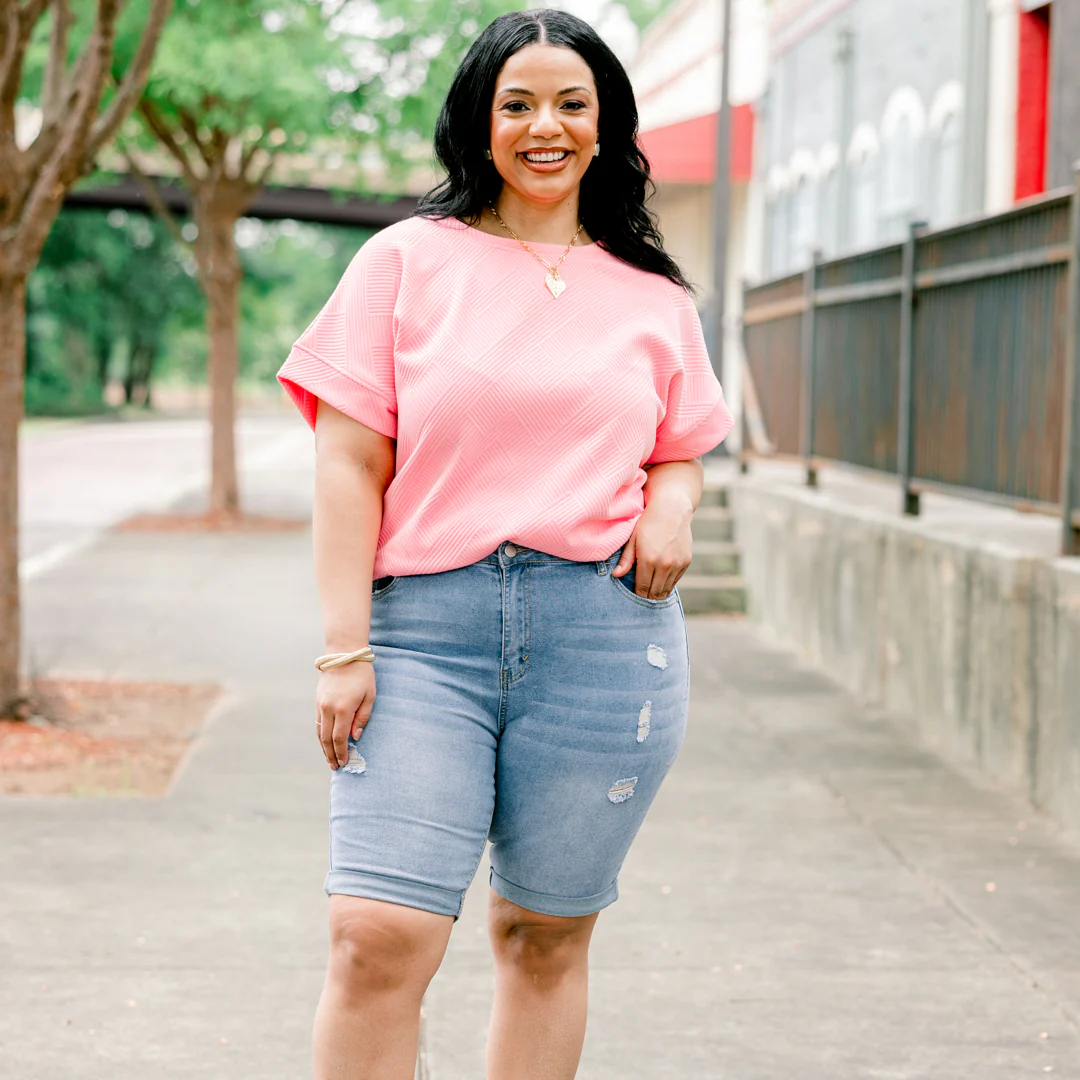 Palm Oasis Shorts, Light Wash - Giverhouse