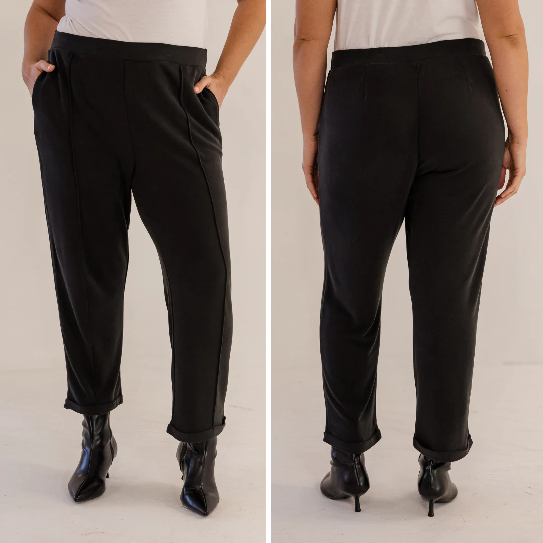Chloe Pintuck Taper Pant, Black - Giverhouse