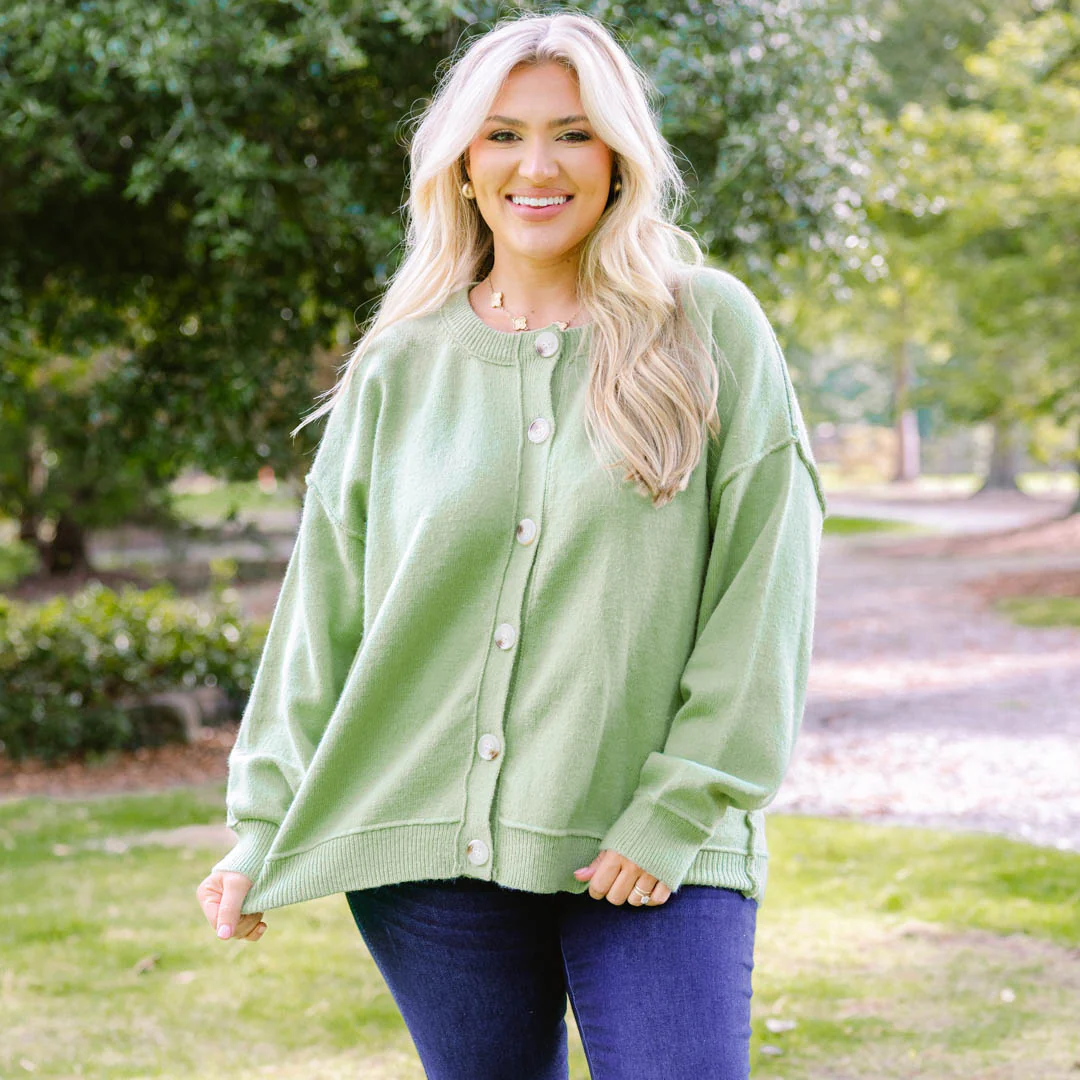 Out There Somewhere Cardigan, Green - Giverhouse