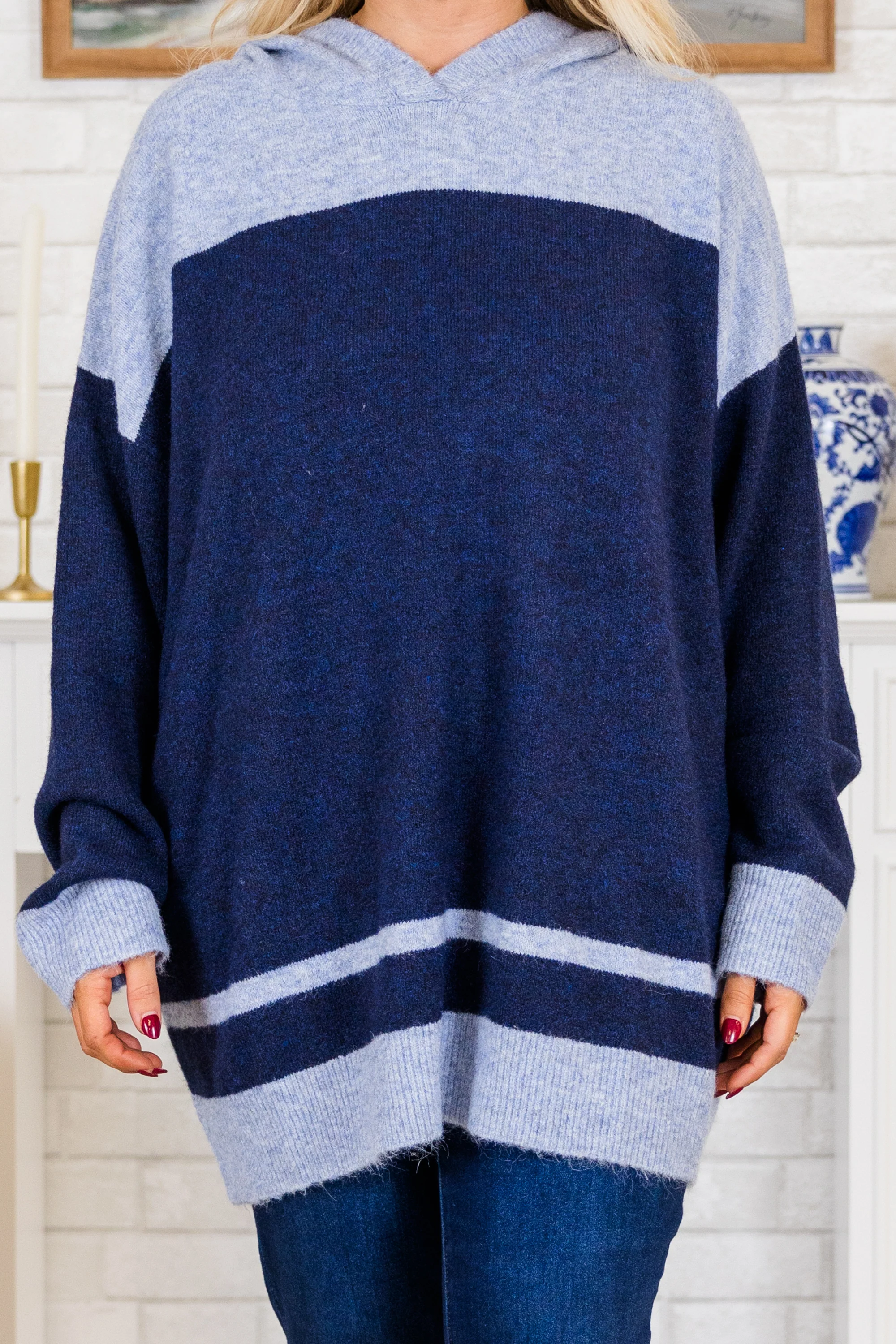 Let Me Talk Sweater, Navy - Giverhouse